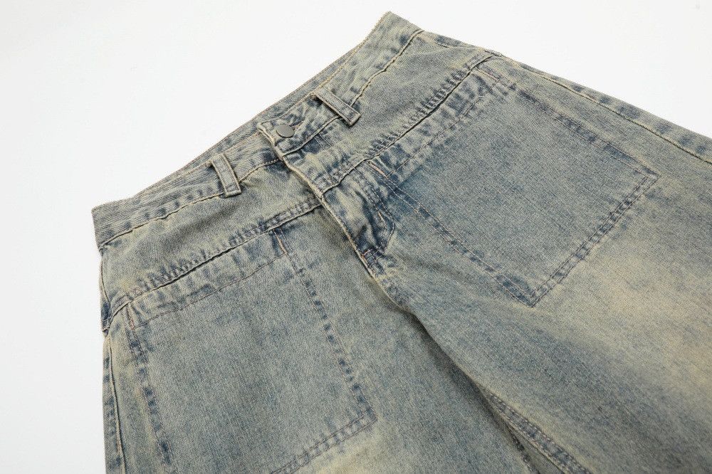 Vintage Distressed washed punk men's loose wide-leg scimitar jeans Size US 34 / EU 50 - 3 Thumbnail