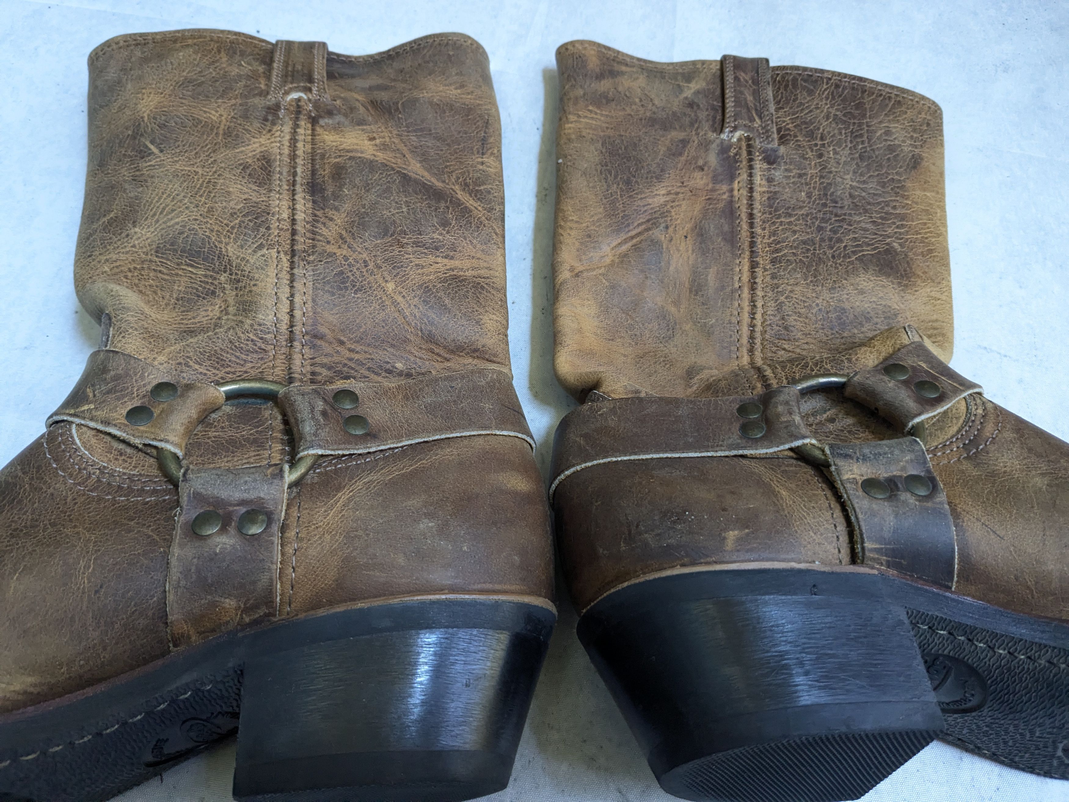 Frye Frye Harness Boots Brown 8 Leather USA Strap Buckle Size US 8 / EU 41 - 10 Thumbnail