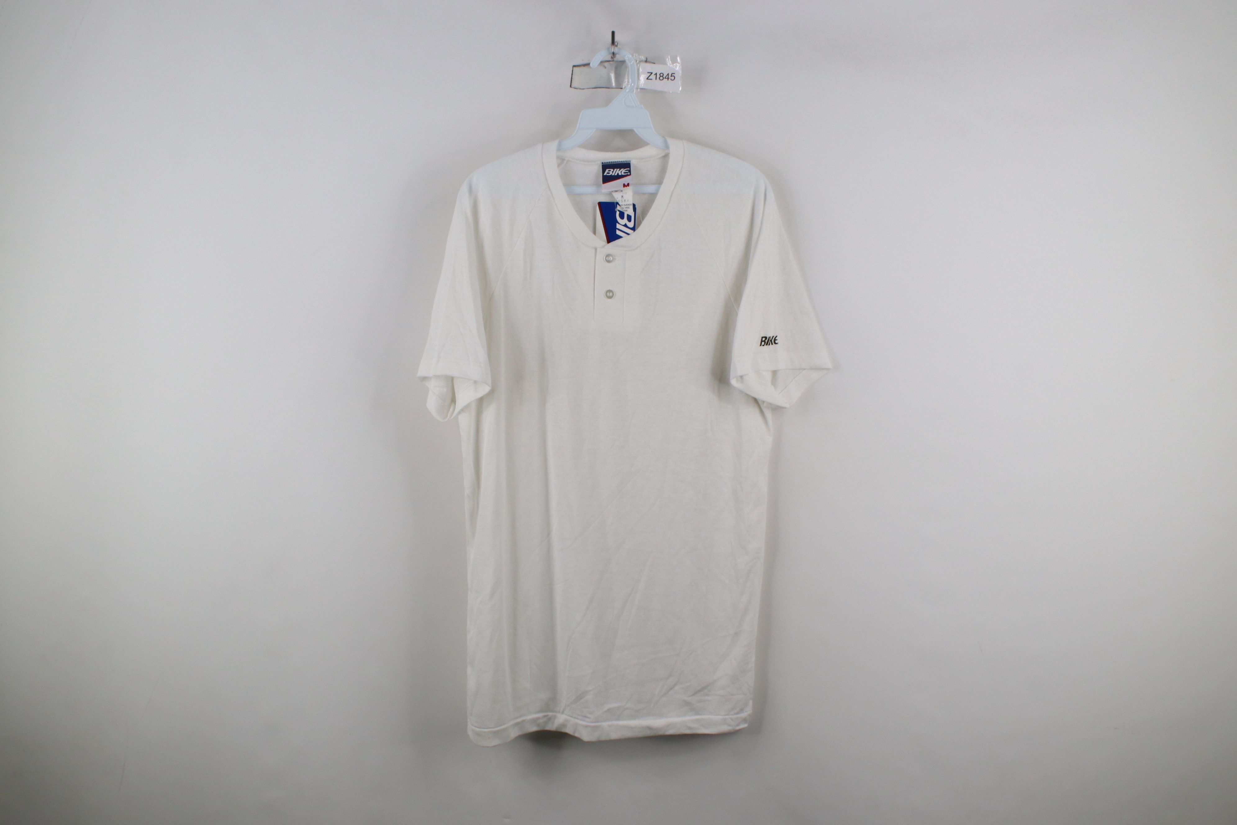 Vintage Deadstock Vintage 90s Streetwear Henley T-Shirt White USA Size US M / EU 48-50 / 2 - 1 Thumbnail