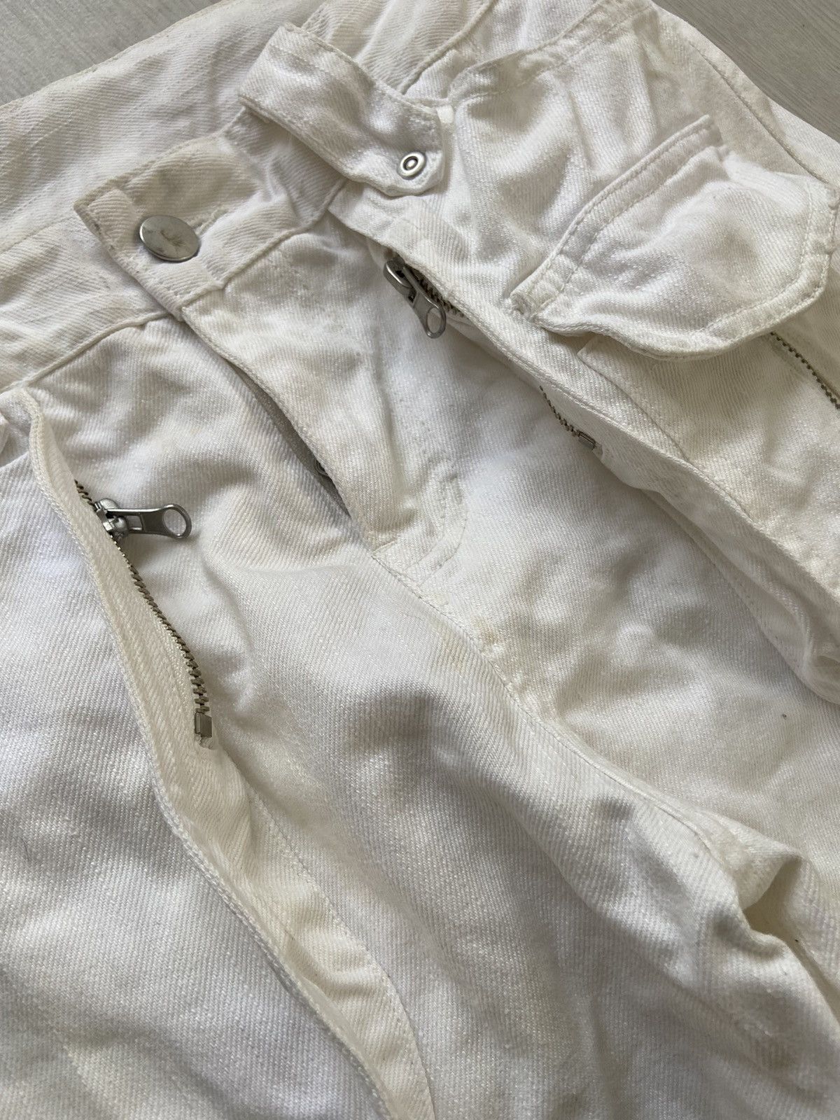 14th Addiction × Vintage Vintage 2000’s Lav Zipper Cargo Pocket Flare Denim Pants Size US 32 / EU 48 - 5 Thumbnail