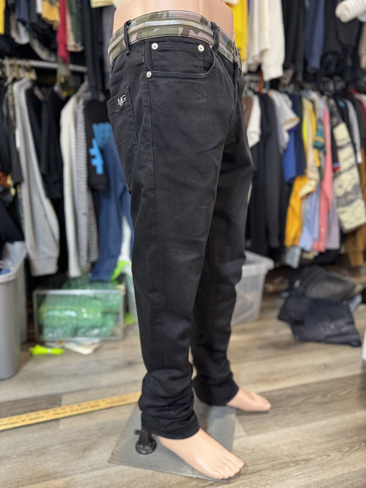 Givenchy 🗜️ GIVENCHY RARE DENIM BLACK STRECH COTTON W/ Chrome Zipper Size US 34 / EU 50 - 9 Thumbnail