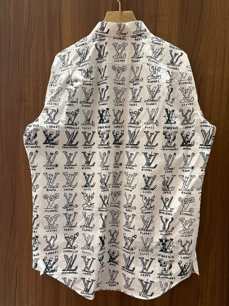 Louis Vuitton Louis Vuitton Gesture Full Print White Shirt Size US XXL / EU 58 / 5 - 2 Thumbnail