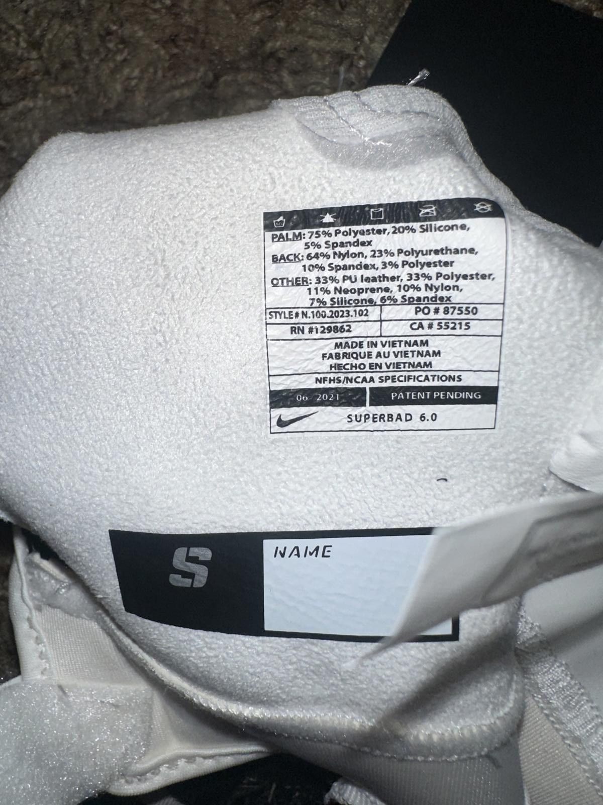 Nike Nike Men’s White Superbad 6.0 Football Gloves Size ONE SIZE - 7 Thumbnail