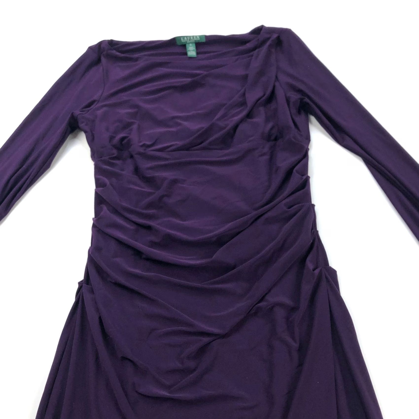 Ralph Lauren Lauren Ralph Lauren Dress A-Line Knee Length Purple MINT Draped Ruched 14 14 Size XL / US 12-14 / IT 48-50 - 7 Thumbnail