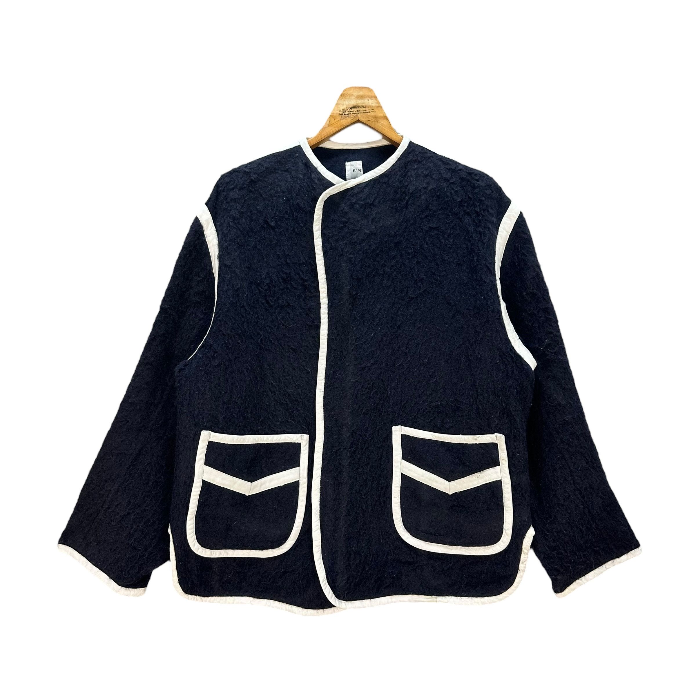 KIN KIN MADE IN JAPAN BUTTON LESS WOOL MOHAIR JACKET #8930-040 Size US XL / EU 56 / 4 - 1 Thumbnail