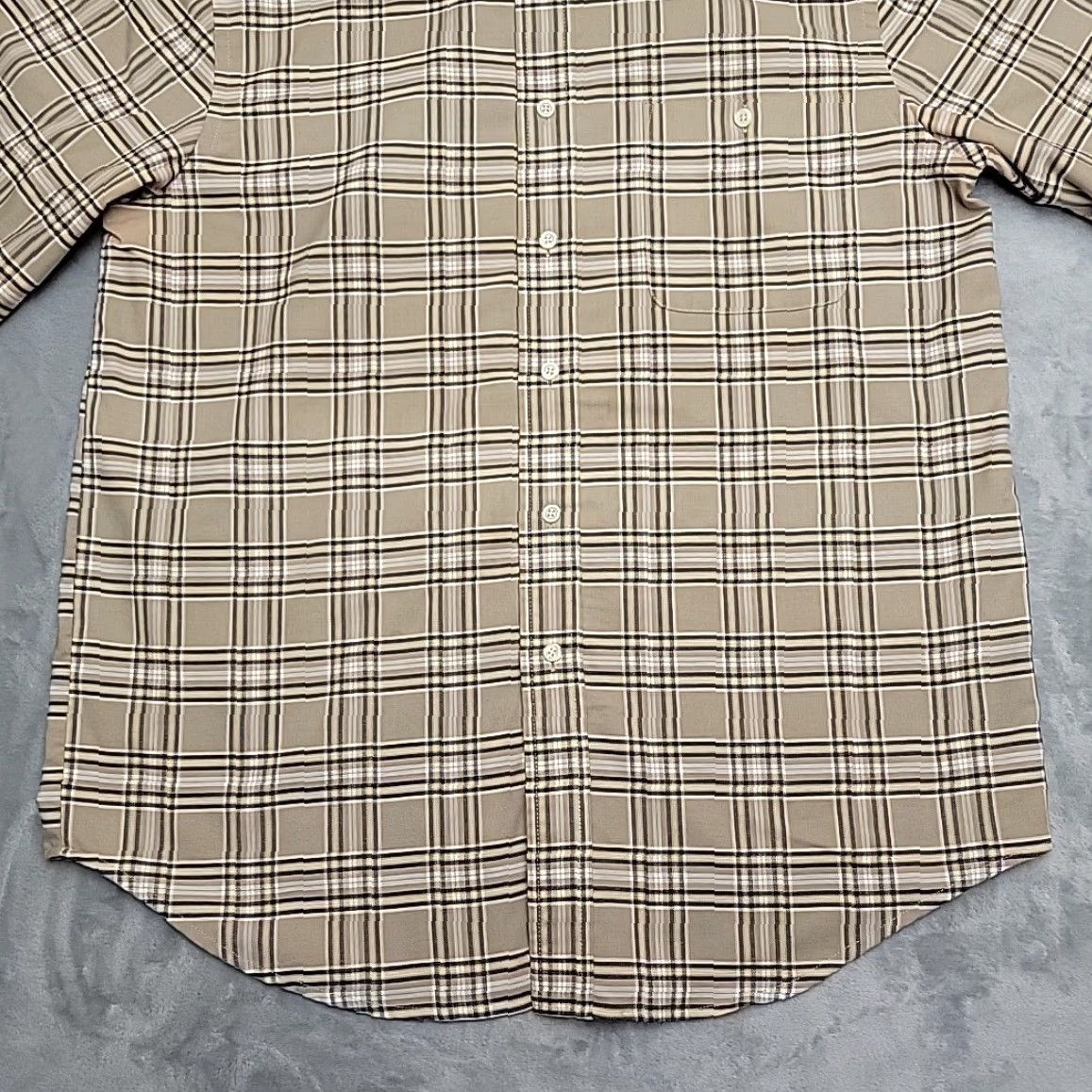 Etro VINTAGE Towncraft Shirt Mens M Beige Black Plaid Button-Down Short Sleeve Retro Shirt Mens M Beige Black Plaid Button-Down Short Sleeve Retro Size US M / EU 48-50 / 2 - 2 Thumbnail