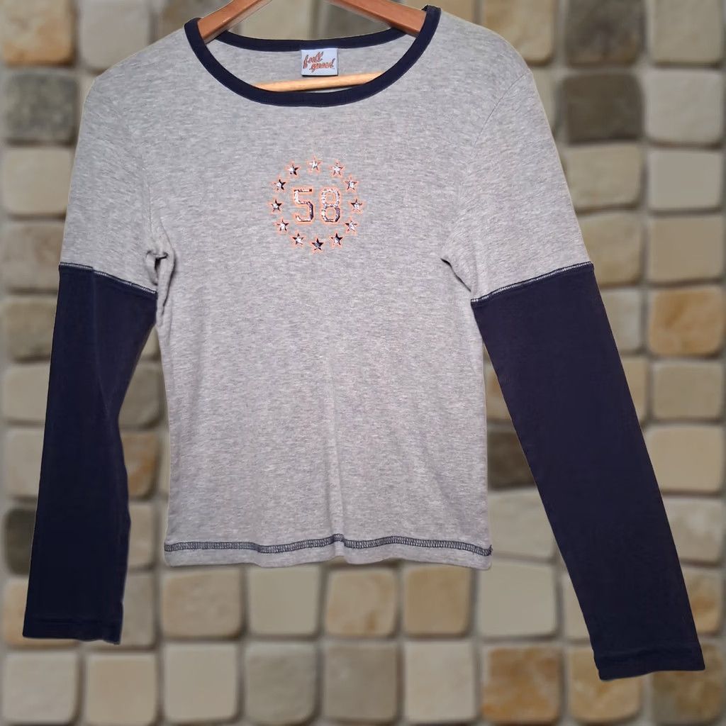 Speedo Vintage Full Speed Shirt Juniors Small Gray Y2K Long Sleeve Sporty Athletic Stars #58 Women Size S / US 4 / IT 40 - 1 Thumbnail