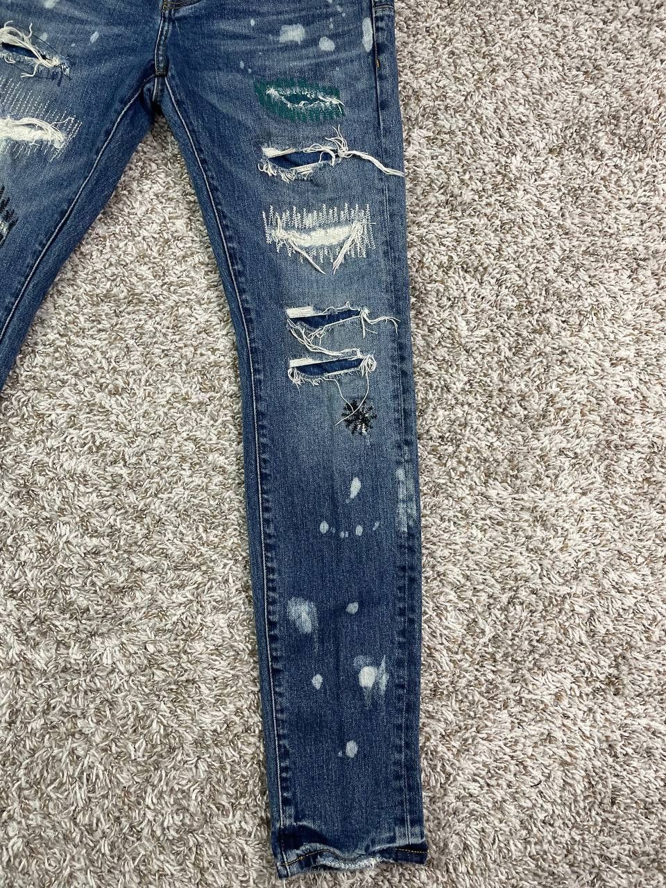Purple Brand Purple Brand Extreme Worn Zigzag Repair Jeans Size US 31 - 3 Thumbnail