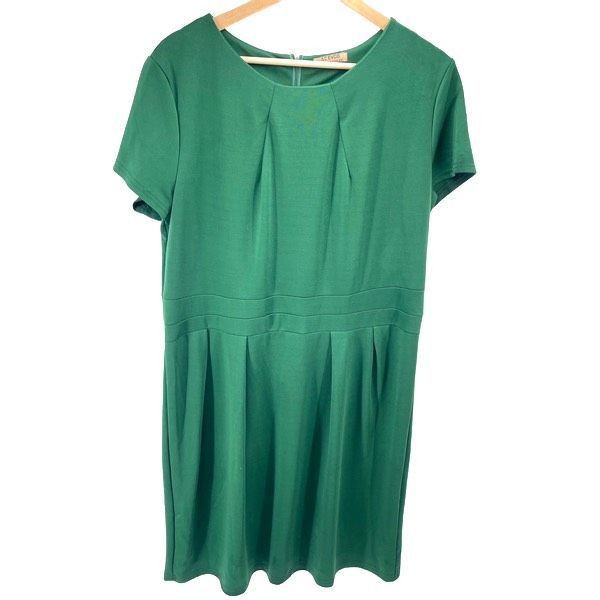 Other Acevog Womens Shift Dress Knee Length Pleated Cotton Stretch Size XXL / US 16-18 / IT 52-54 - 2 Thumbnail