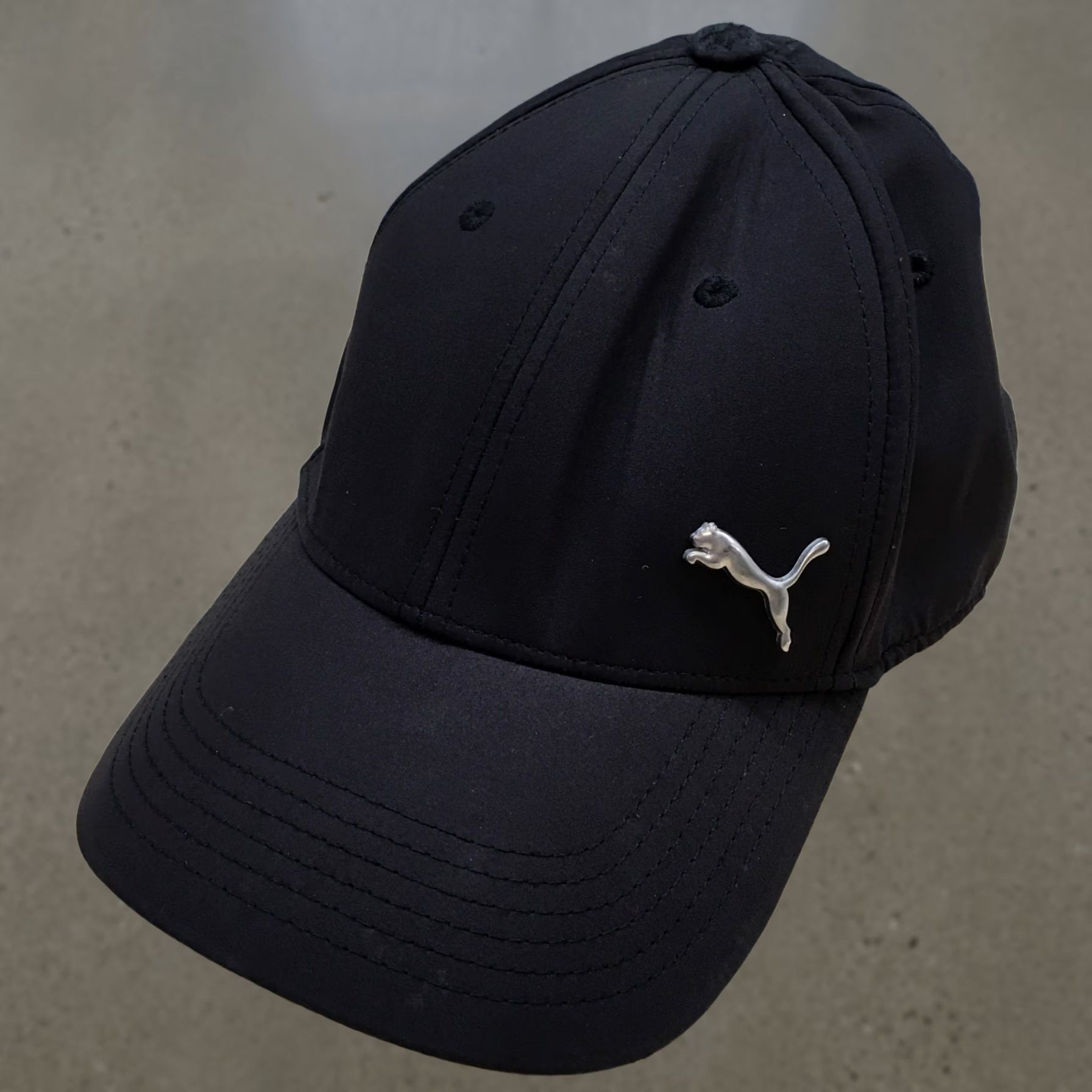 Puma Puma Fitted Cap Hat L/XL Black Curved Bill Metal Evercat Front Embroidered Rear Baseball Cap Mens Size ONE SIZE - 1 Thumbnail