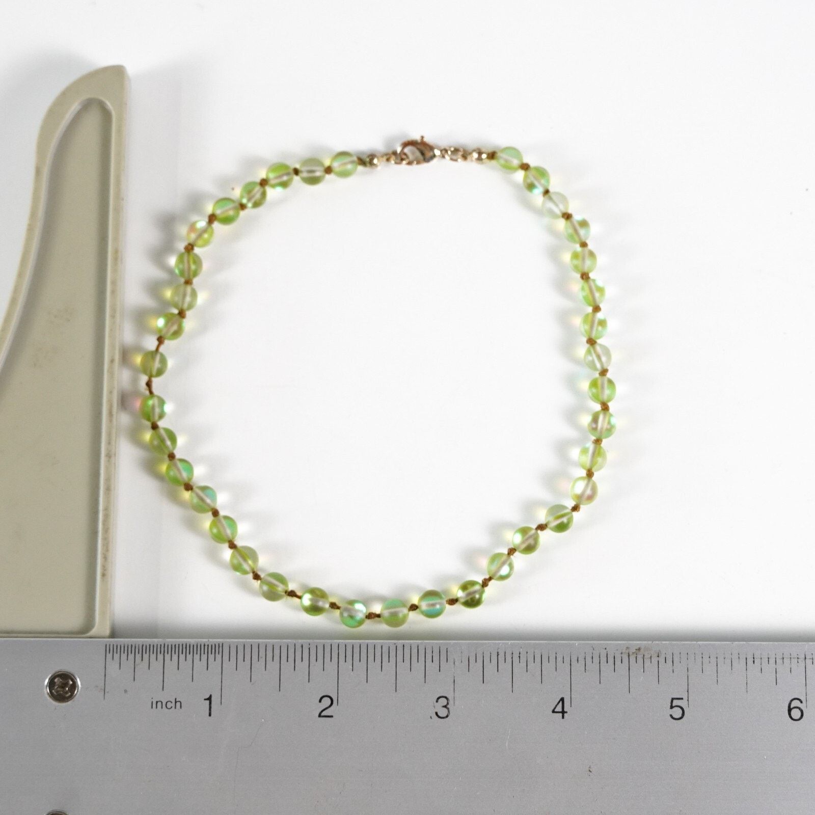 Other Green Holo Bead Holographic Beaded Gemstone Bracelet Jewelry Size ONE SIZE - 7 Thumbnail