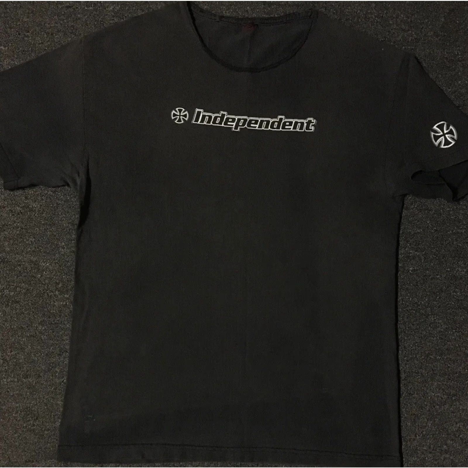 Thrasher VINTAGE Thrasher Shirt L Black 90s Independent Trucks Thrashed Cross Skater Grunge Vintage 90s USA Punk Rock Size US L / EU 52-54 / 3 - 2 Thumbnail