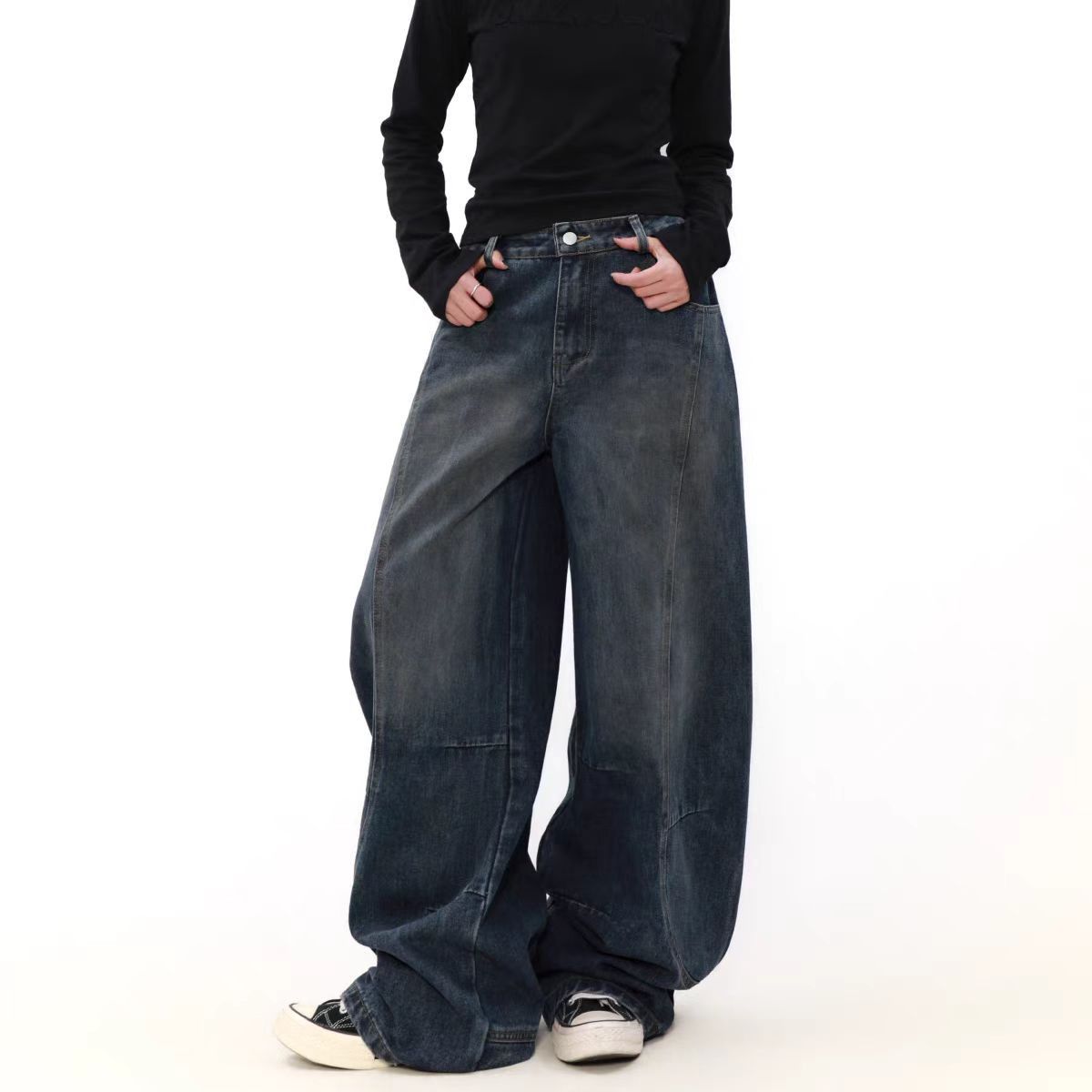 Japanese Brand High Street Washed Machete Loose Wide Leg Jeans Size US 34 / EU 50 - 3 Thumbnail