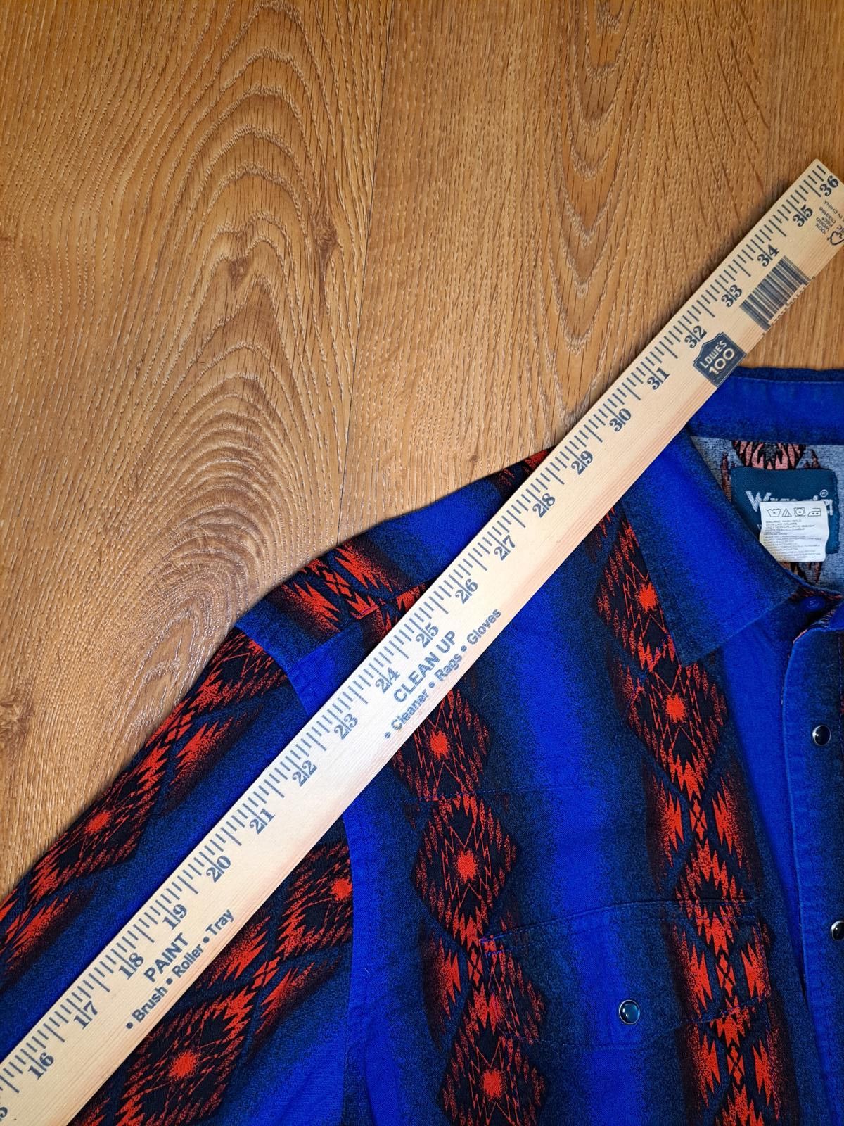 Wrangler VINTAGE Wranger Pearl Snap Shirt Mens Large Blue Red Aztec Size US L / EU 52-54 / 3 - 6 Thumbnail