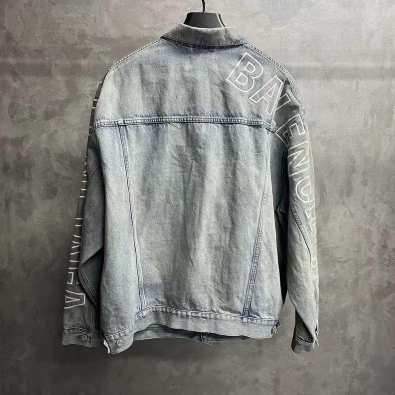 Balenciaga Balenciaga latest light blue letter lapel single breasted l Size US XL / EU 56 / 4 - 5 Thumbnail