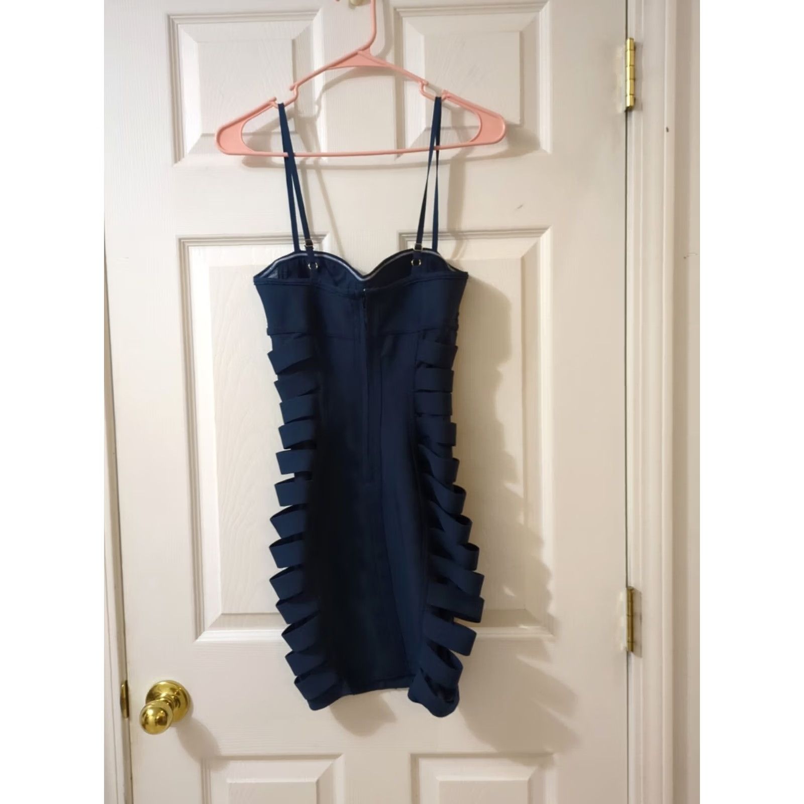 superdown superdown Womans Mini Dress Blue XXS Dress, Off the Shoulder, Sleeveless, Short, Knit, Polyester Spandex, Zip, Hand Wash Only Womens XXS Size XXS / US 00 / IT 34 - 4 Thumbnail