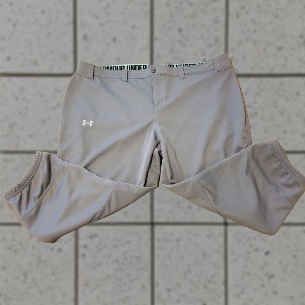 Under Armour Womens Under Armour Pants 2XL XXL Grey Gray Athletic Baseball Softball Size 40" / US 18 - 1 Thumbnail