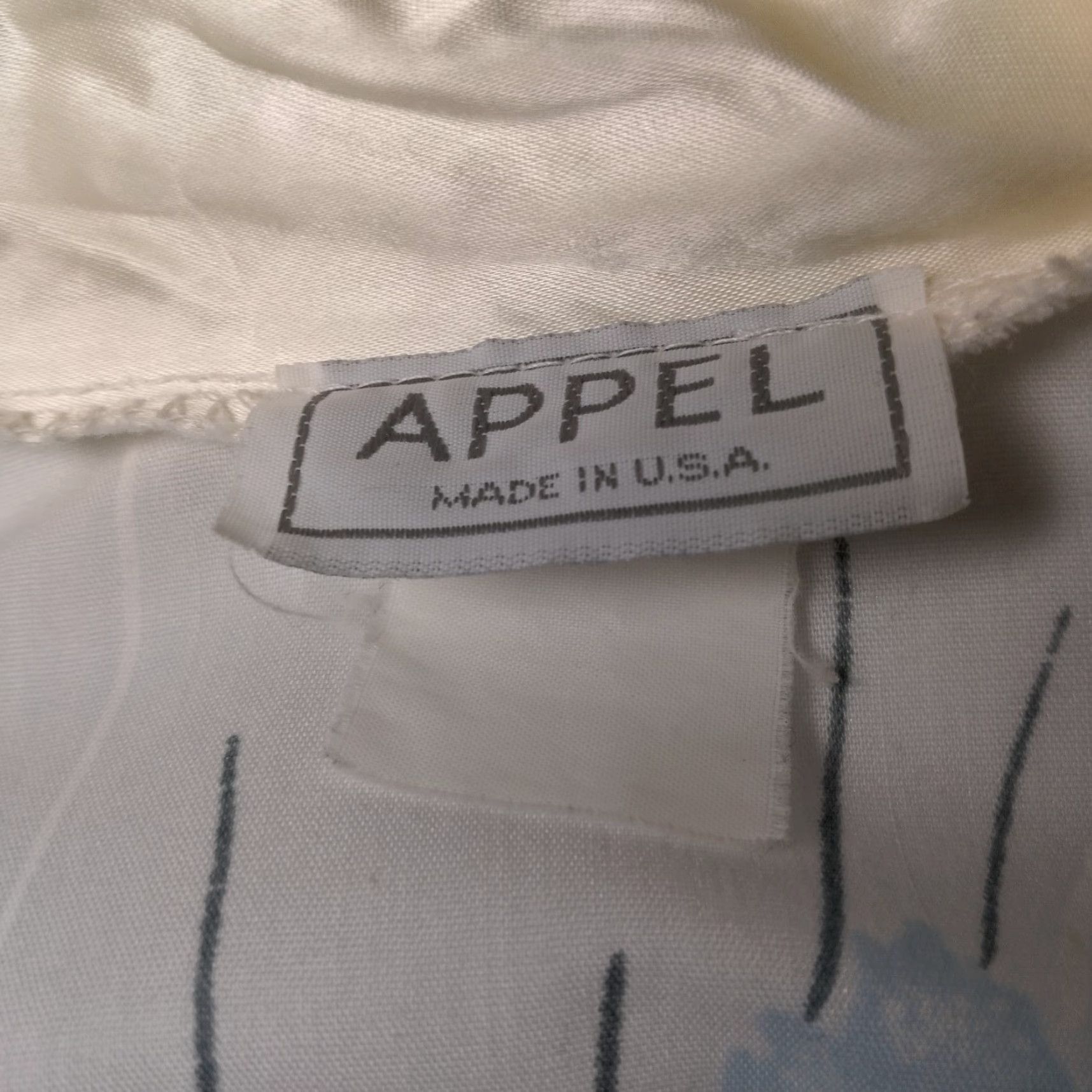 Vintage VINTAGE Appel Robe White Pastel Floral Satin Trim Belted Grannycore Cottage Open Neck Long Sleeve Cotton Blend Retro Size ONE SIZE - 3 Thumbnail