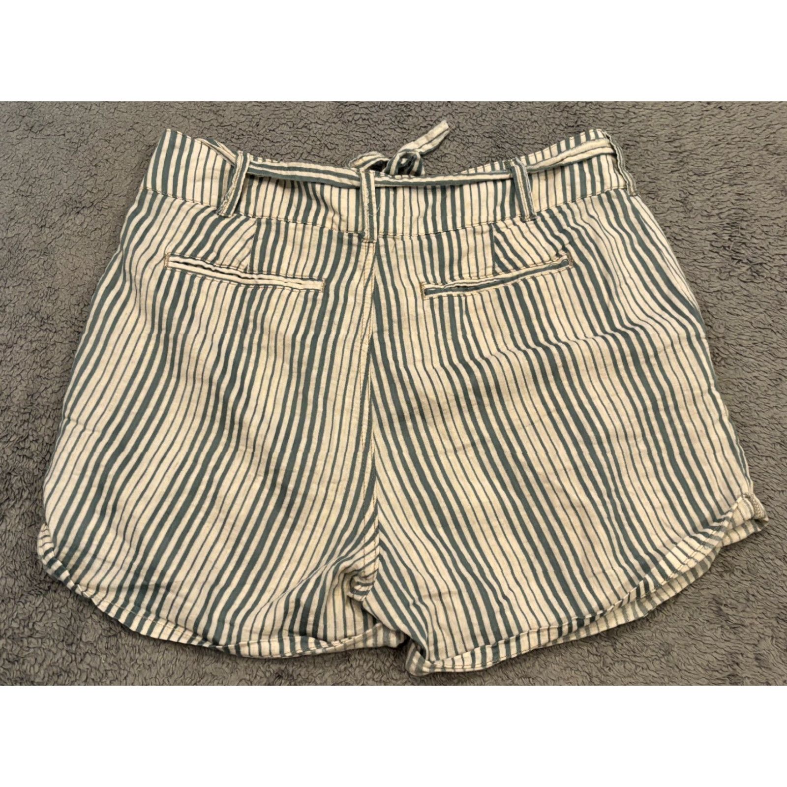 Free People Free People Shorts Womens 10 Multicolor Striped High Waisted Cuffed Belted Buttons Boho Bohemian Beachy Festival Summer Resort Vacation Womens Size 32" / US 10 / IT 46 - 5 Thumbnail