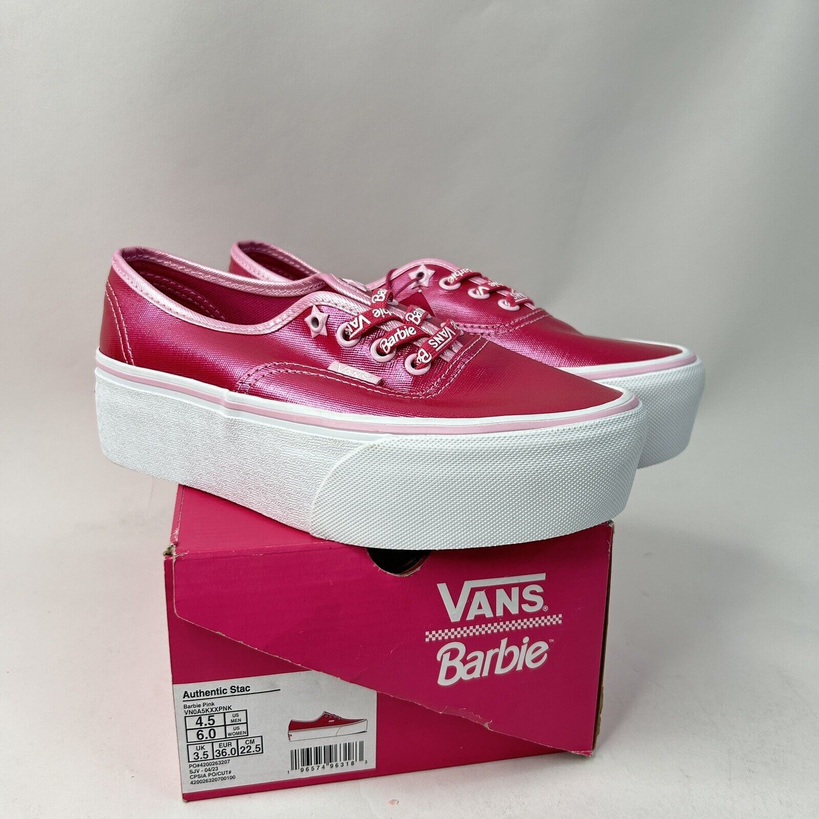 Vans Vans X Barbie Authentic Stac Platform “Hot Pink White” 2024 Size US 6 / IT 36 - 1 Thumbnail