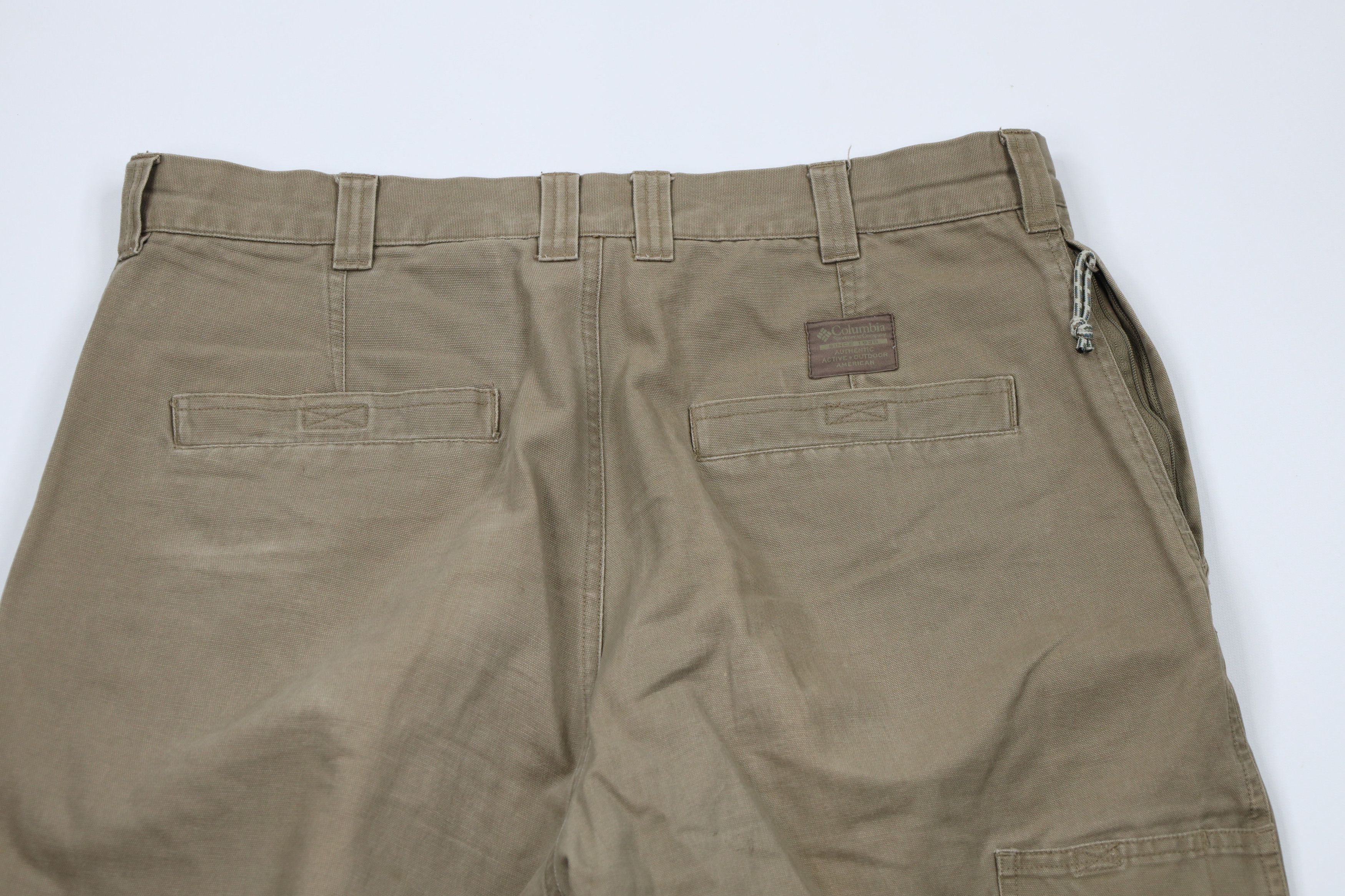 Columbia × Vintage Vintage Columbia Wide Leg Canvas Dungaree Pants Beige Size US 36 / EU 52 - 11 Thumbnail