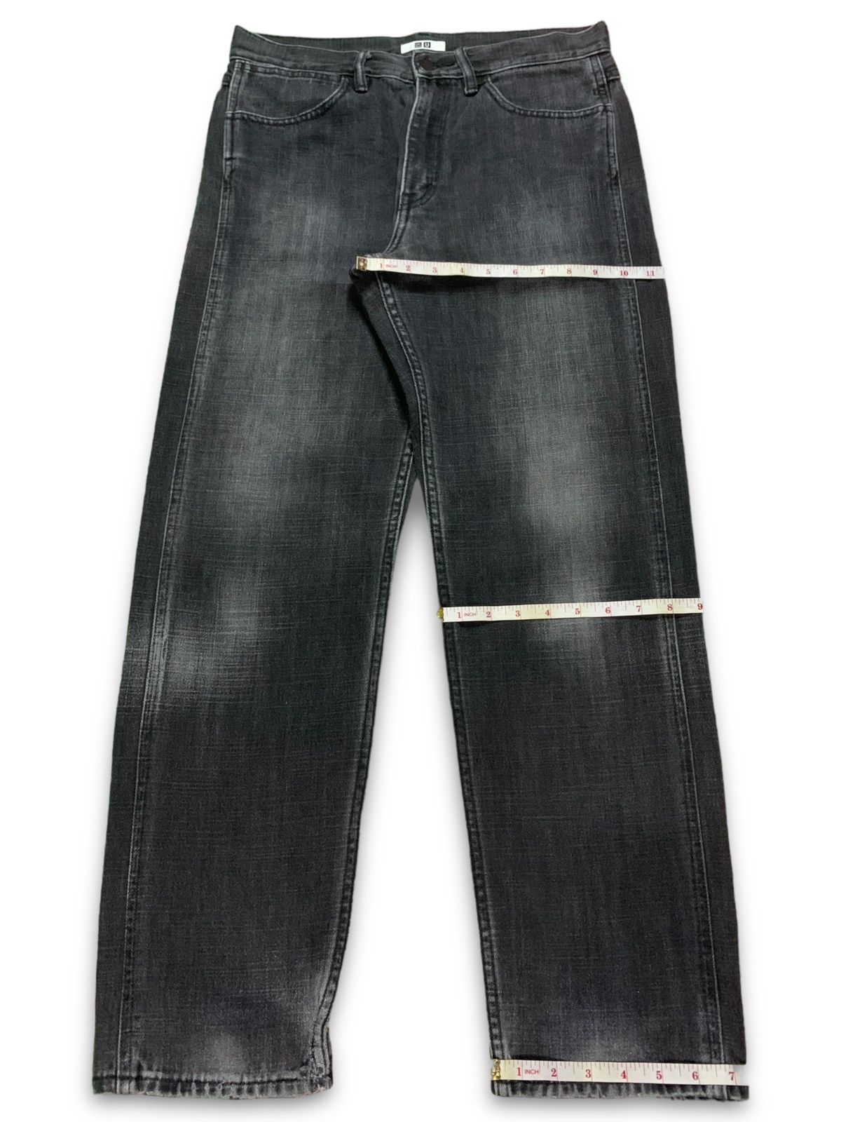 Lemaire × Uniqlo Vintage Uniqlo U Lemaire Black Faded Distressed Jeans 31x29 Size US 31 - 12 Thumbnail