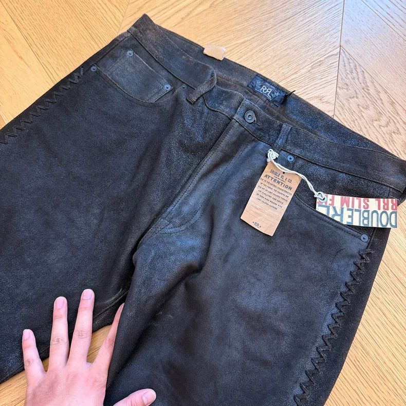RRL Ralph Lauren RRL Ralph Lauren Cowhide suede retro western woven leather Size US 40 / EU 56 - 5 Thumbnail