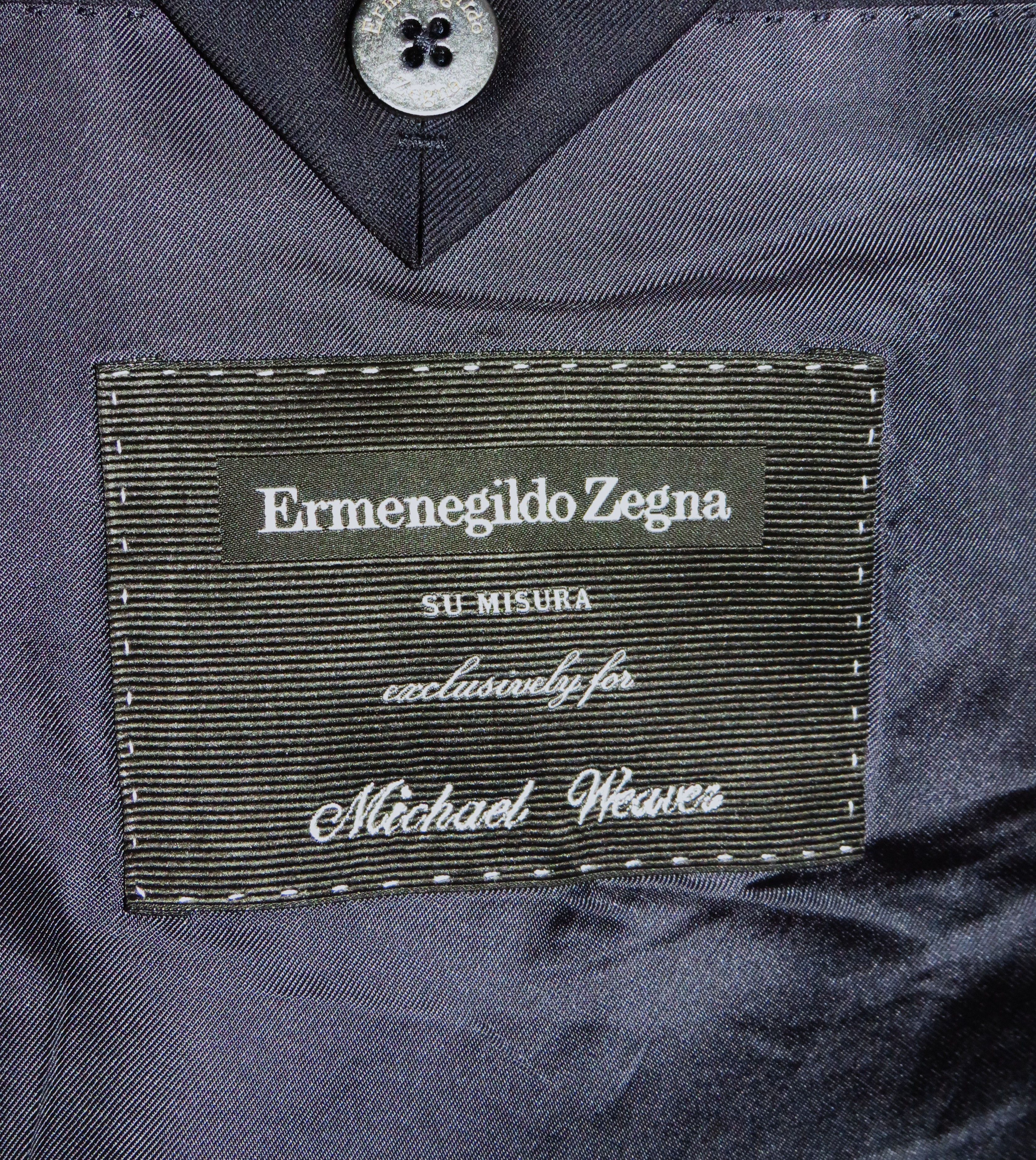 Ermenegildo Zegna Su Misura Exclusive 15milmil15 Navy Three Piece Suit 46L Size 46L - 19 Thumbnail