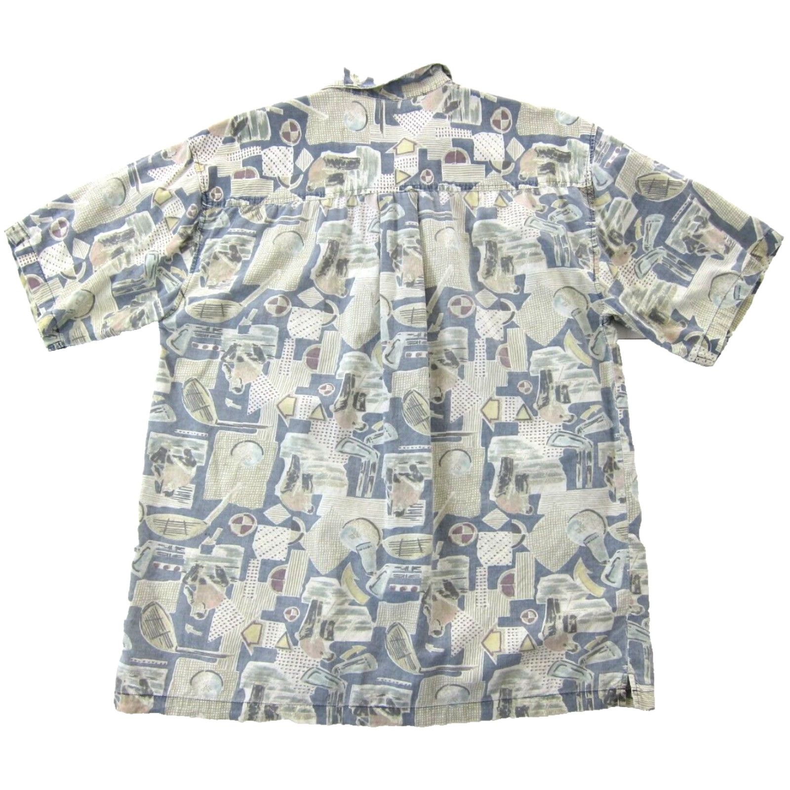 Vintage VINTAGE M.E. Sport Golf Button Down Hawaiian Shirt Men Medium Blue Yellow Size US M / EU 48-50 / 2 - 2 Thumbnail