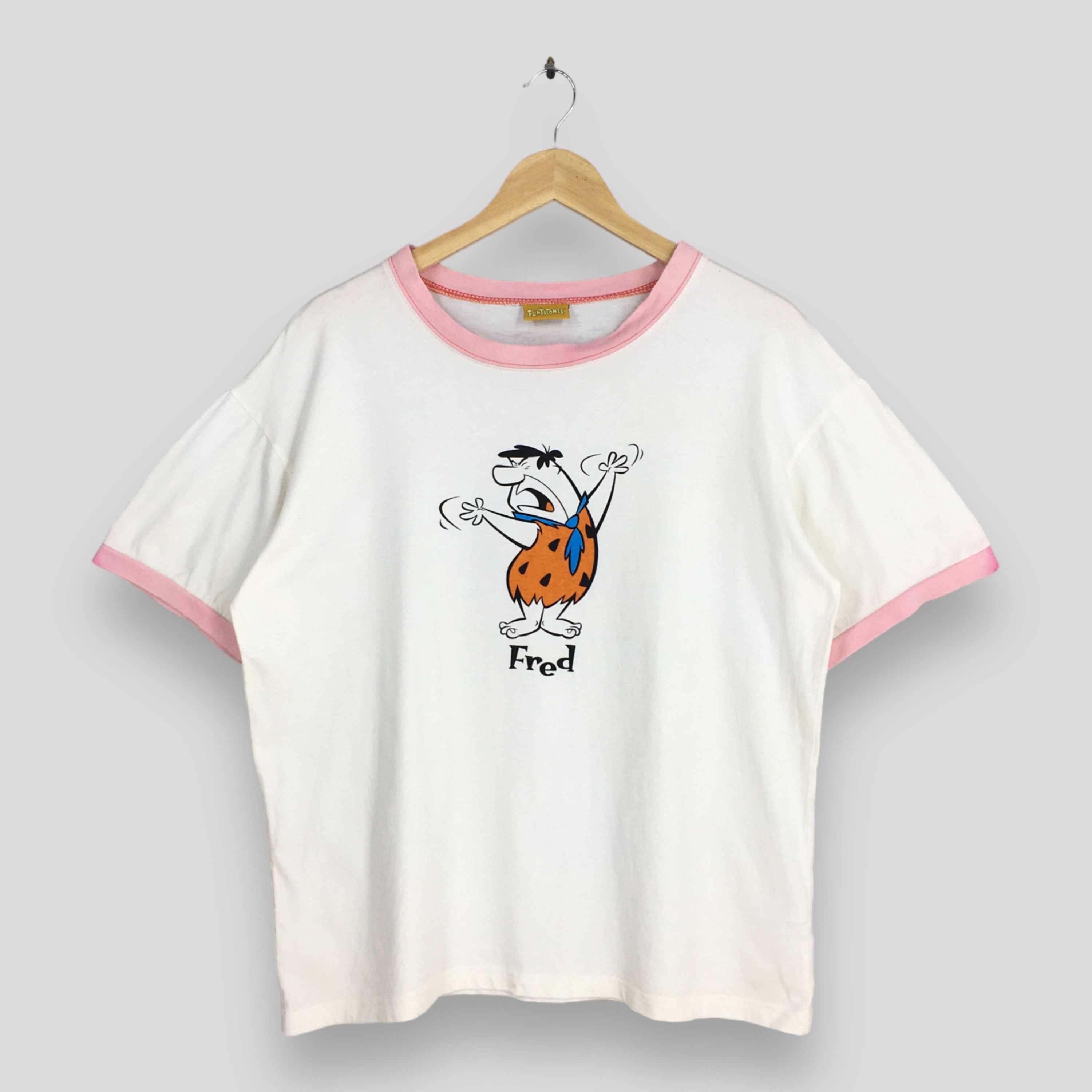 Cartoon Network × Vintage Vintage 90's The Flintstones Cartoon Ringer T shirt Medium Size US M / EU 48-50 / 2 - 1 Thumbnail