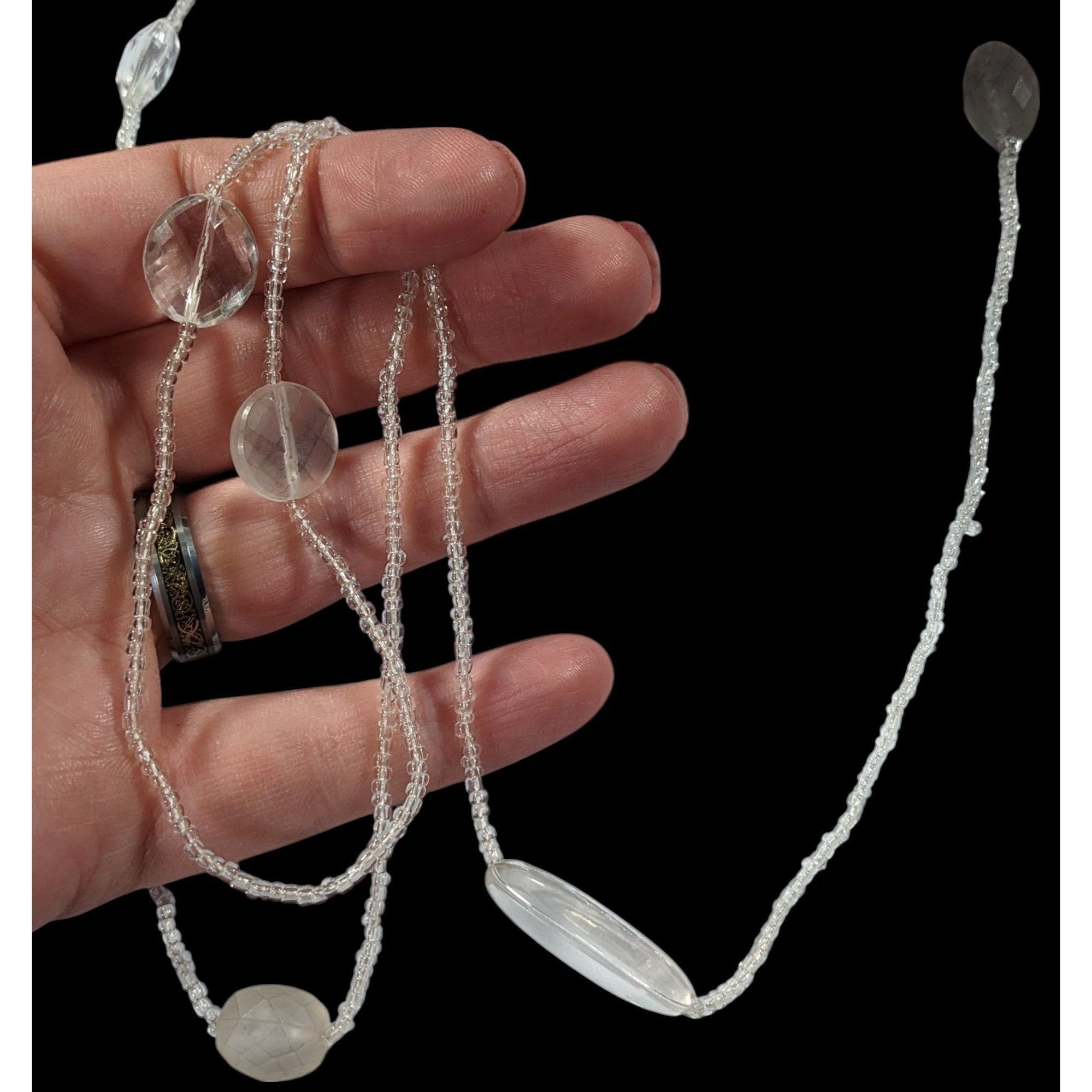 Other Clear Glass And Faceted Acrylic Beaded Necklace Size ONE SIZE - 6 Thumbnail