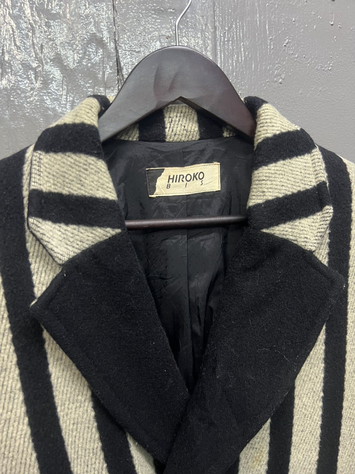 Japanese Brand Hiroko Bis Wool Stripe Coat/Jacket Double Breast Size US M / EU 48-50 / 2 - 6 Thumbnail