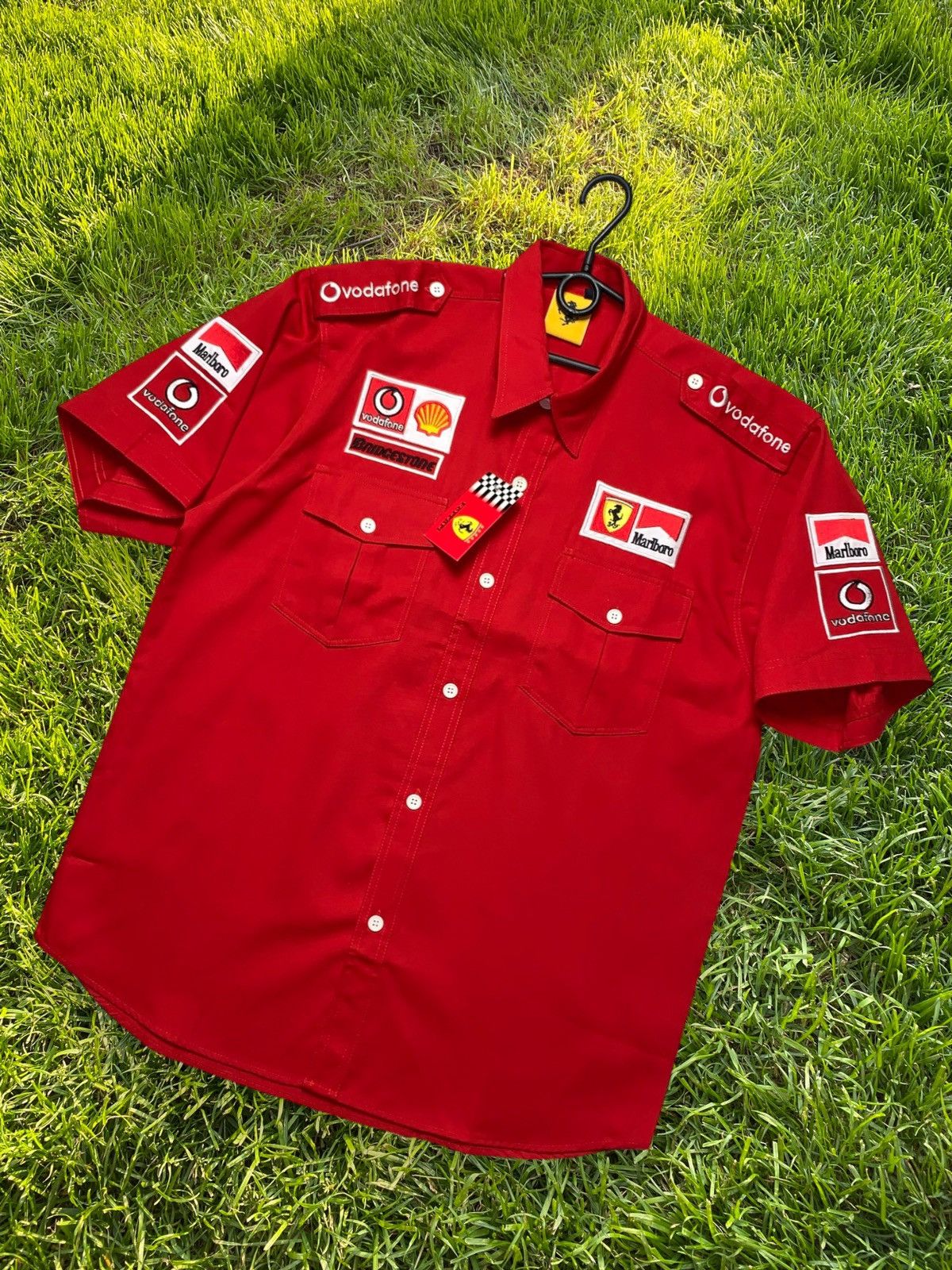 Image of Vintage Ferrari Shirt Marlboro Vodafone Racing Red Size Xl, Men's