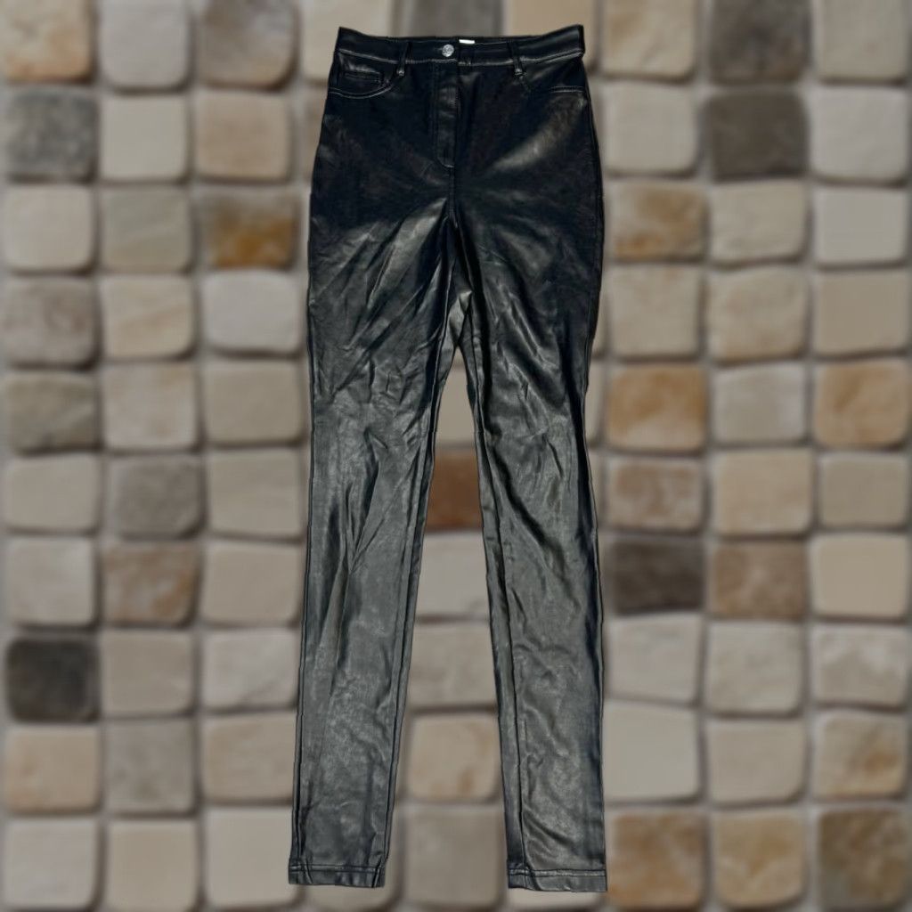 Aritzia Wilfred Free Charm Pants Womens 4 Black Leather High Rise Skinny Leg Pants Size 27" / US 4 / IT 40 - 1 Thumbnail