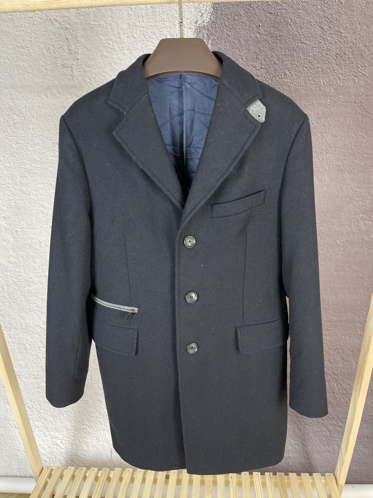 Boggi Boggi Milano navy wool 3 button dress coat Size US M / EU 48-50 / 2 - 2 Thumbnail