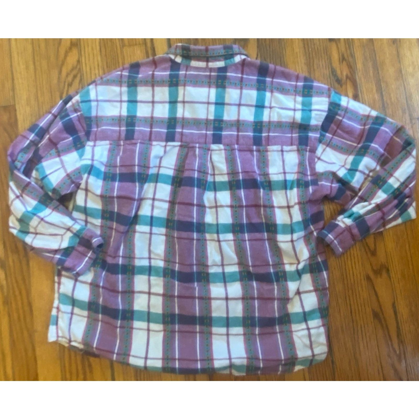 Eddie Bauer VTG Eddie Bauer Women’s XL USA Flannel Purple Plaid Size XL / US 12-14 / IT 48-50 - 3 Thumbnail