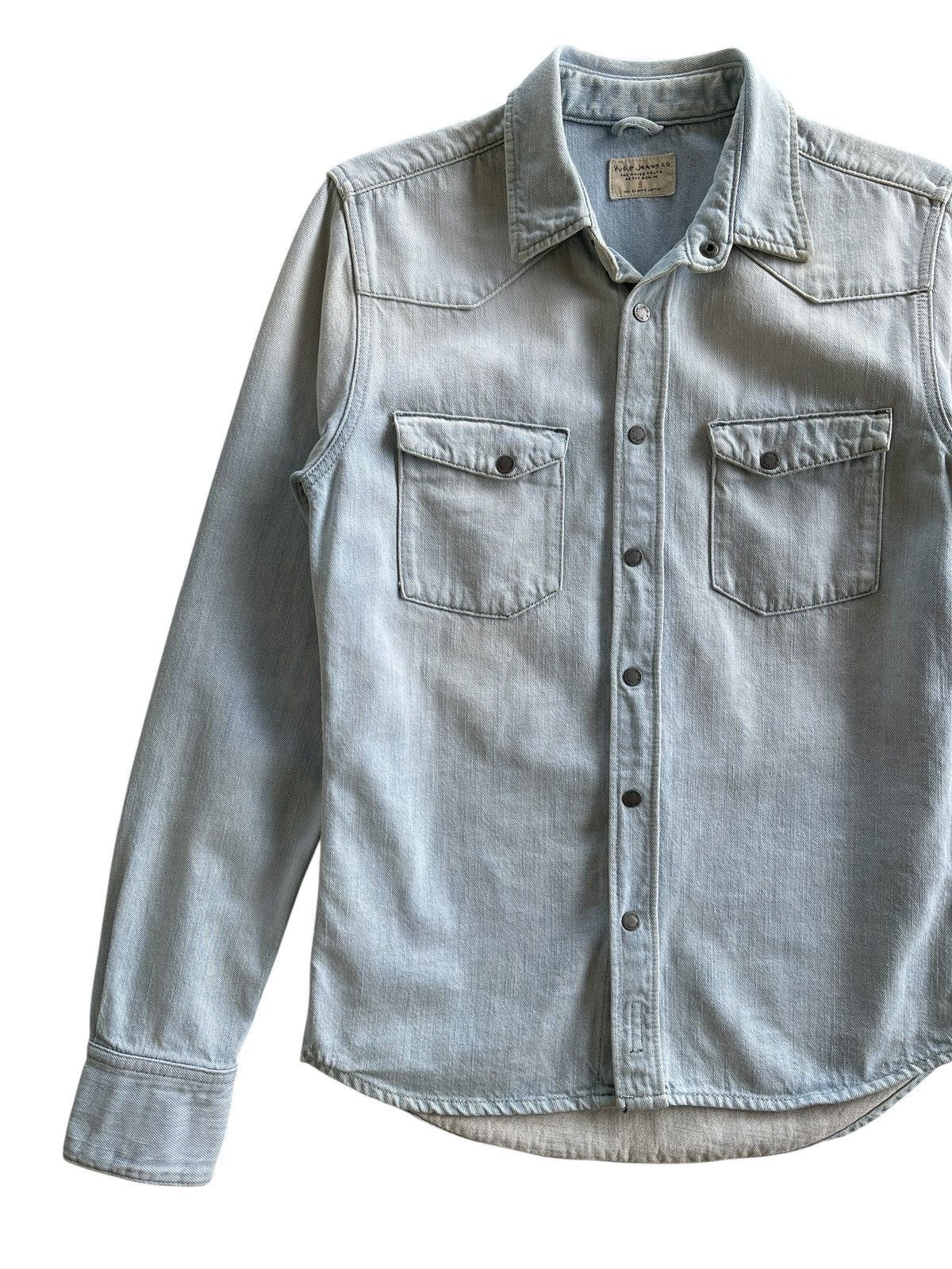 Nudie Jeans Nudie Jonis Ocean Waves Denim Shirt Size US S / EU 44-46 / 1 - 3 Thumbnail