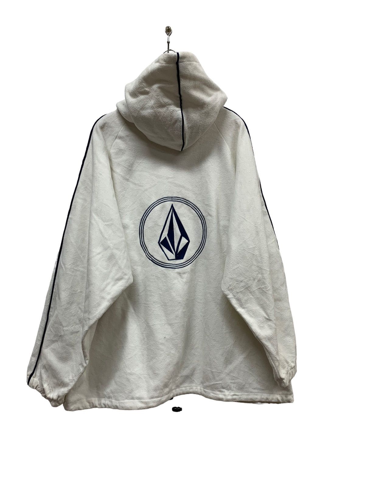 image of Vintage Volcom Jacket Hooded in White, Men's (Size 2XL)