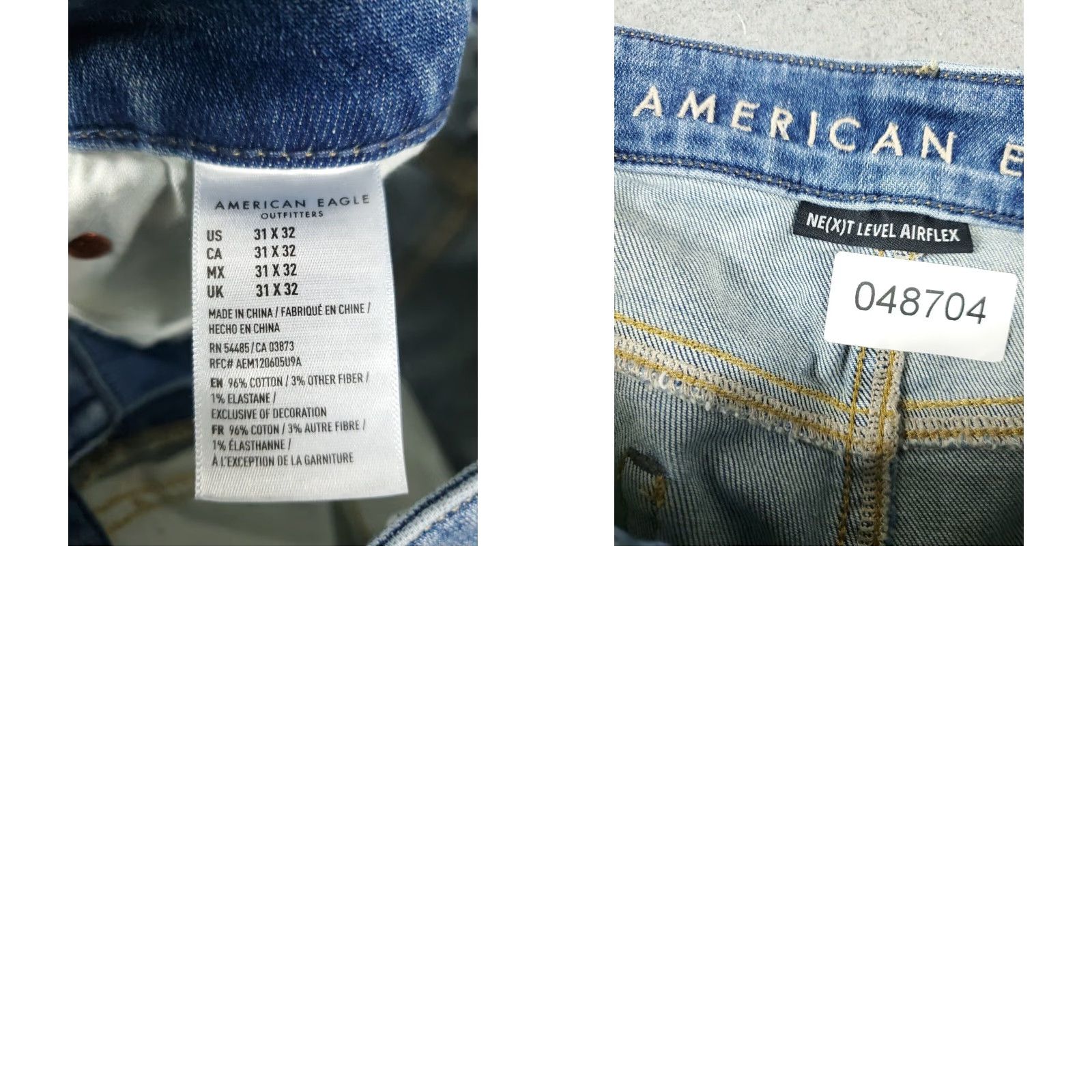 American Eagle Outfitters American Eagle Mens Slim Straight Leg Blue Distressed Denim Jeans Pants 31x32 Size US 31 - 8 Thumbnail