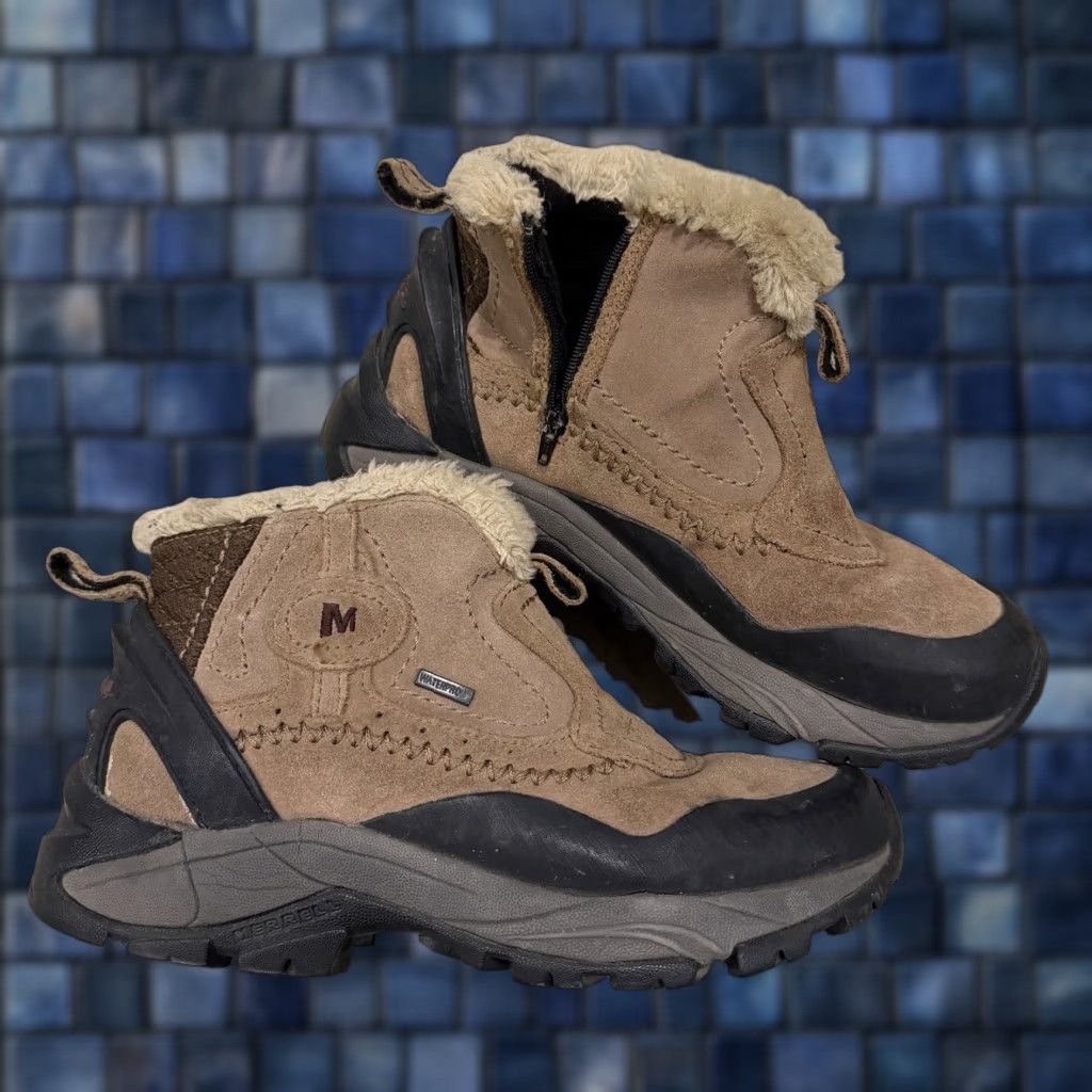 Merrell Merrell Sleet 6 Hiking Boots Waterproof Bracken Womens 7 Boots Waterproof Winter Snow Fur Trim Ankle Suede Faux Fur Lining Women/Womens 7 Size US 7 / IT 37 - 1 Thumbnail