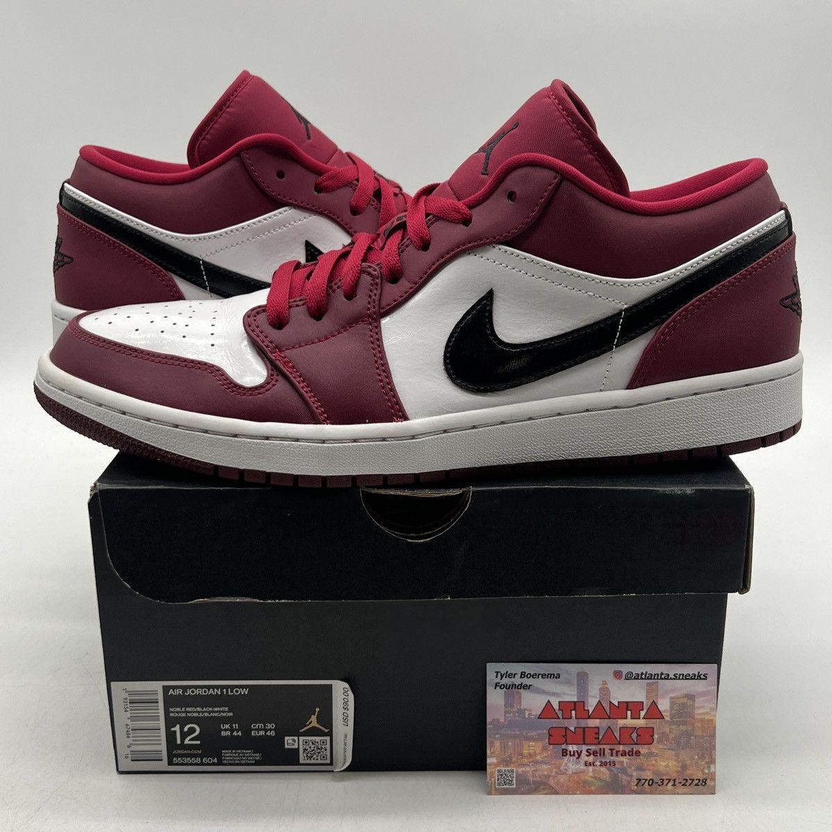 Nike Air Jordan 1 low noble red Size US 12 / EU 45 - 1 Thumbnail