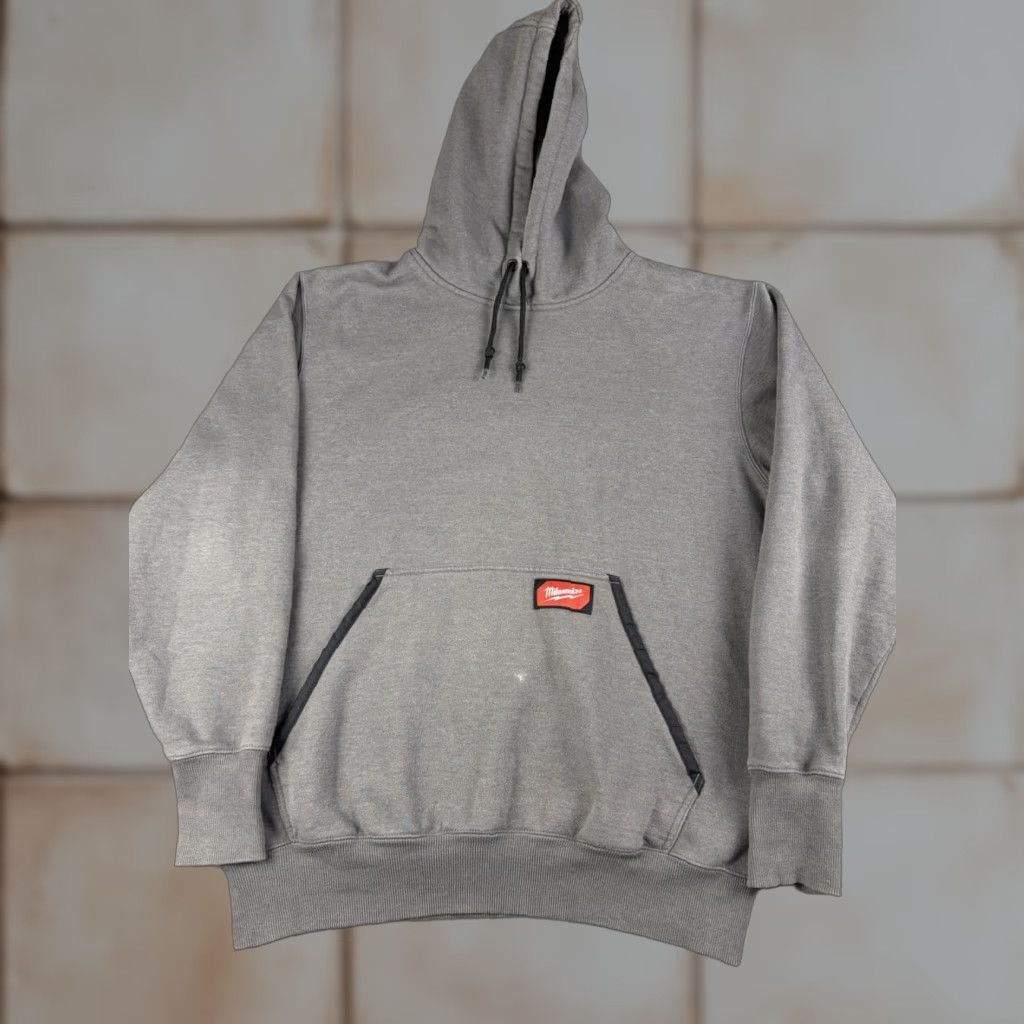 Vintage Milwaukee Sweatshirt Men’s Large Gray Hoodie Pullover Workwear Sweatshirt Fleece Cotton Regular Size L Men Retro Size US L / EU 52-54 / 3 - 1 Thumbnail