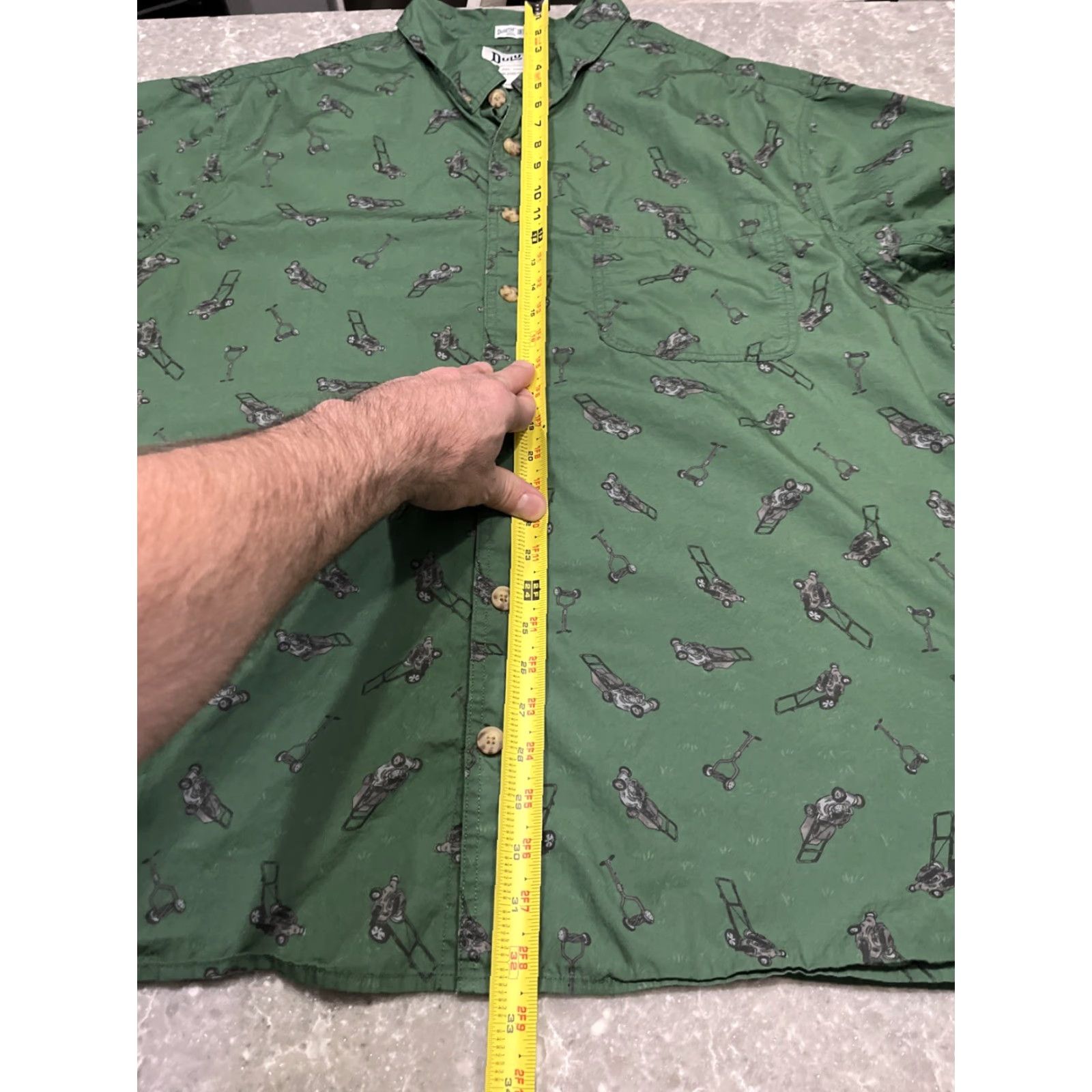 Duluth Trading Company Duluth Trading Untucked Shirt Mens 2Xl Tall Relaxed S/S Lawn Mower Print Cotton Size US XXL / EU 58 / 5 - 4 Thumbnail