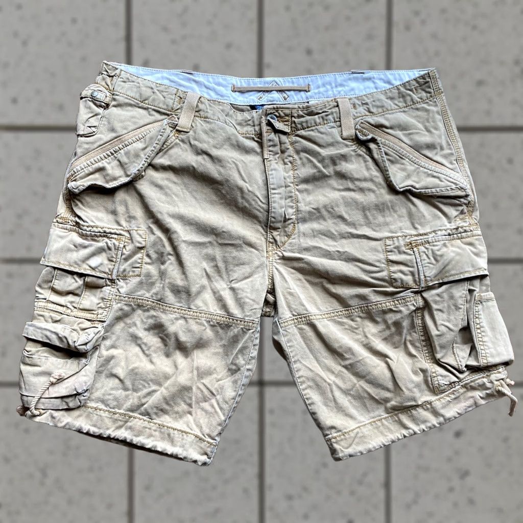 Polo Ralph Lauren VINTAGE Polo Ralph Lauren Cargo Shorts Mens 40 Beige Cotton Flat Front Pockets 90s Army Baggy Size US L / EU 52-54 / 3 - 1 Thumbnail