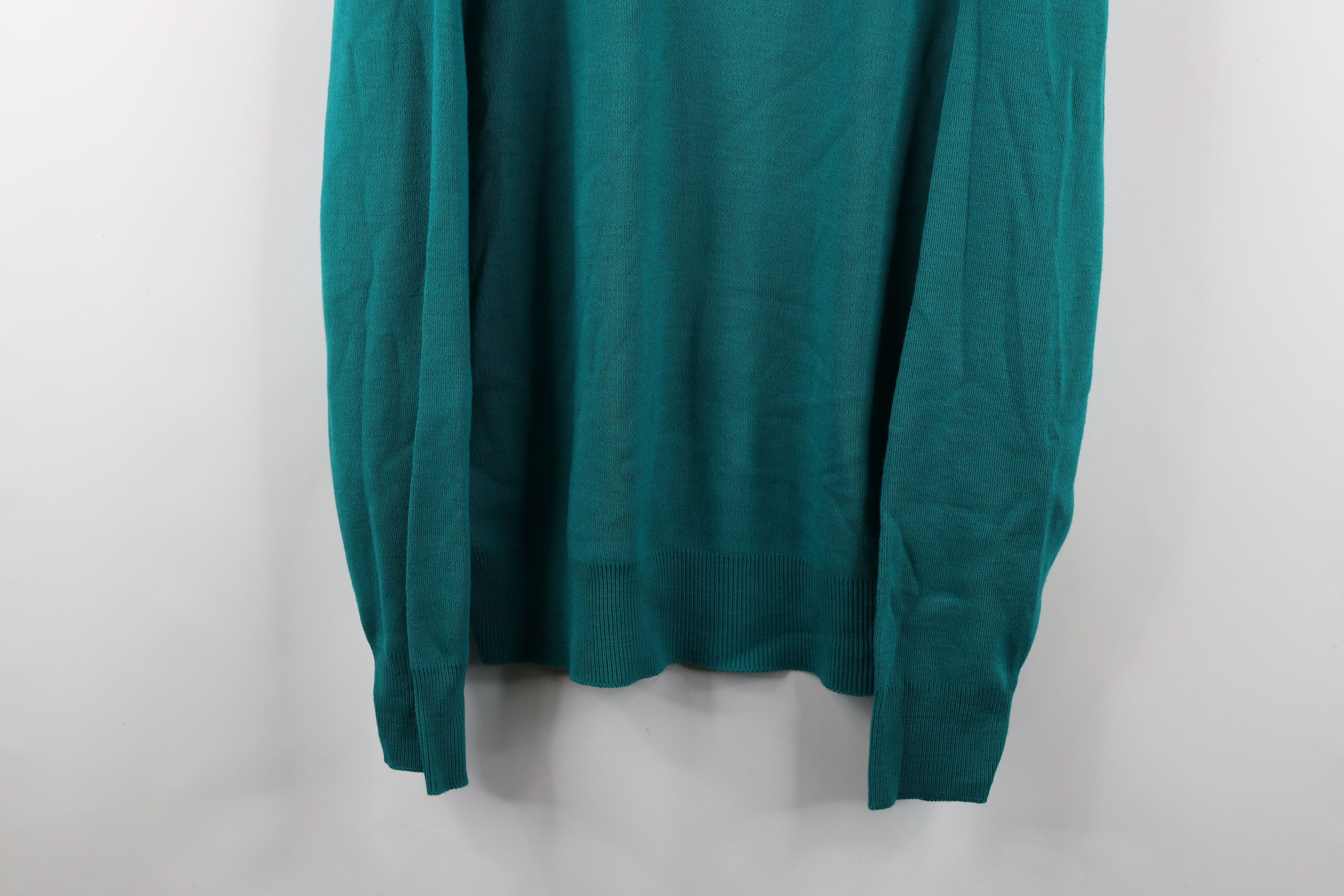 Vintage Vintage 90s Streetwear Knit V-Neck Sweater Teal USA Acrylic Size US XL / EU 56 / 4 - 3 Thumbnail