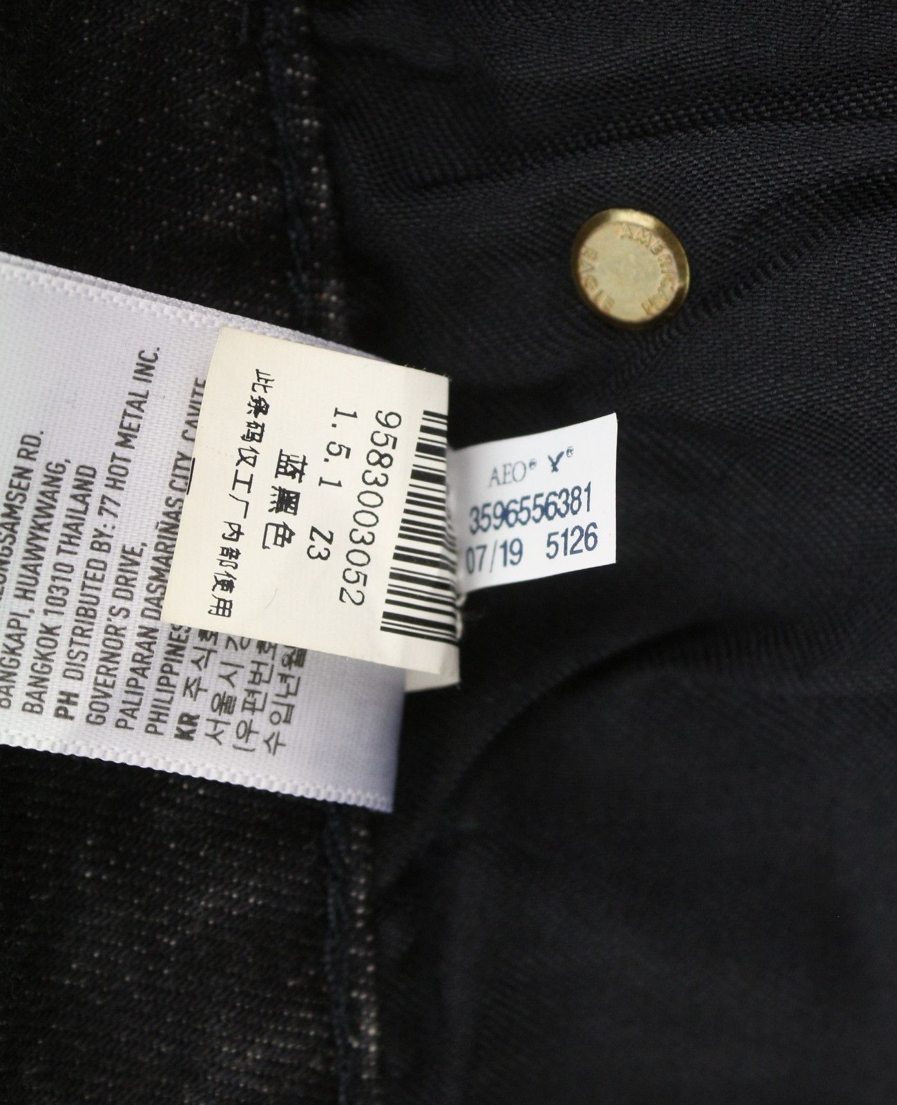 American Eagle Outfitters SKINNY BLACK WASH W31/L32 Logo Jeans 88782 Size US 31 - 10 Thumbnail