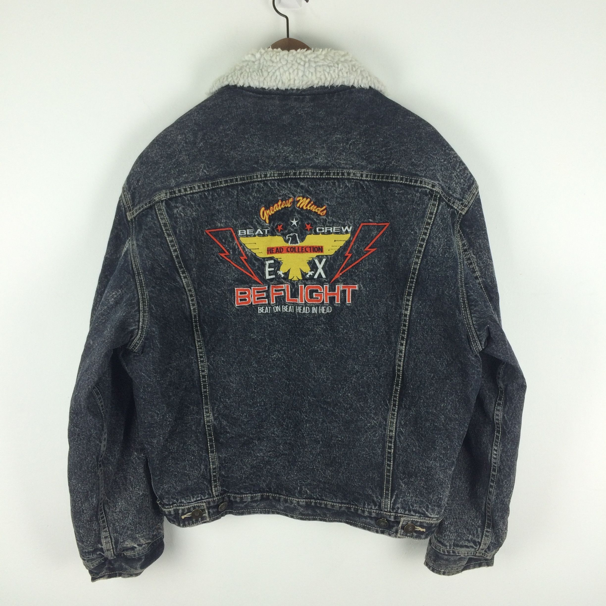 Vintage Z1 VTG EXPRESS HEAD COLLECTION SHERPA TRUCKER DENIM JACKET Size US XL / EU 56 / 4 - 5 Thumbnail