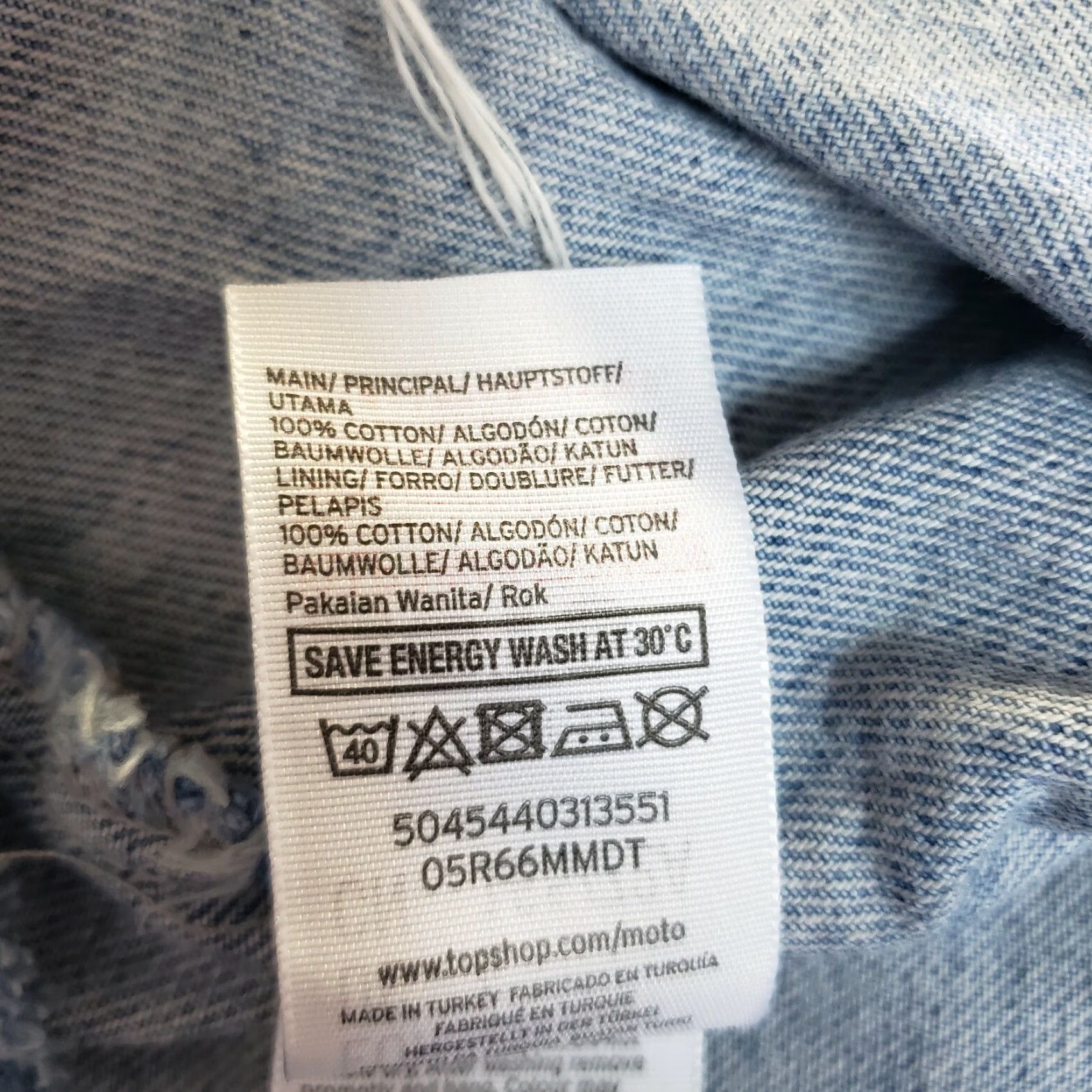 Topshop Topshop Moto Denim Skirt Womens Size 6 Blue Button Front Raw Hem Cotton A-Line Short Night? Size 28" / US 6 / IT 42 - 3 Thumbnail
