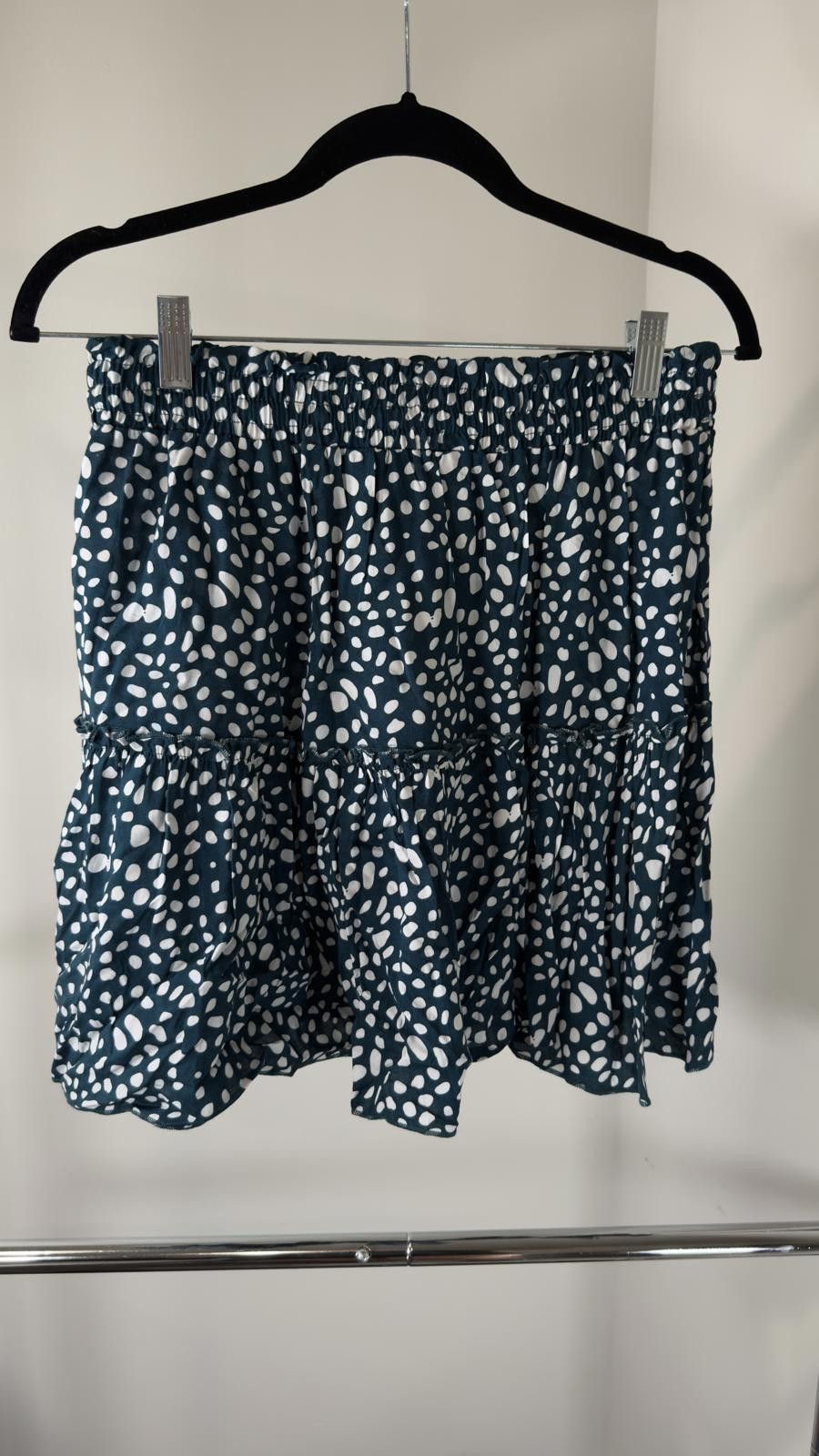 Allsaints Ally Women's Tiered Skirt with White Polka Dot Pattern Size 32" / US 10 / IT 46 - 2 Thumbnail