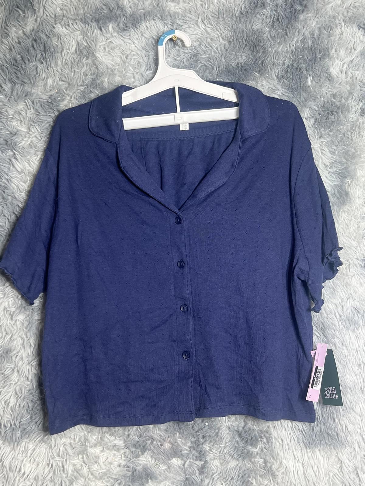 Other We Made It Better Navy Blue Cotton Button-Up Shirt XXL Size ONE SIZE - 1 Thumbnail